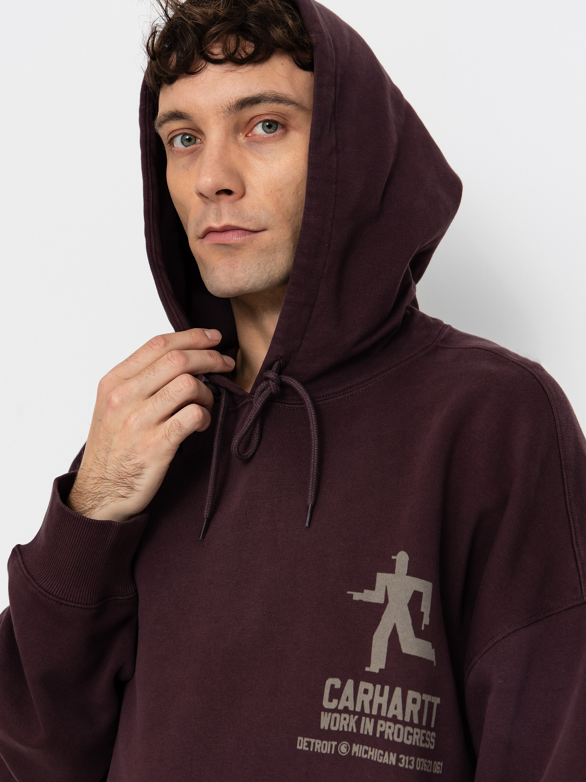 Mikina s kapucňou Carhartt WIP Distance HD (palisander/stone dyed)