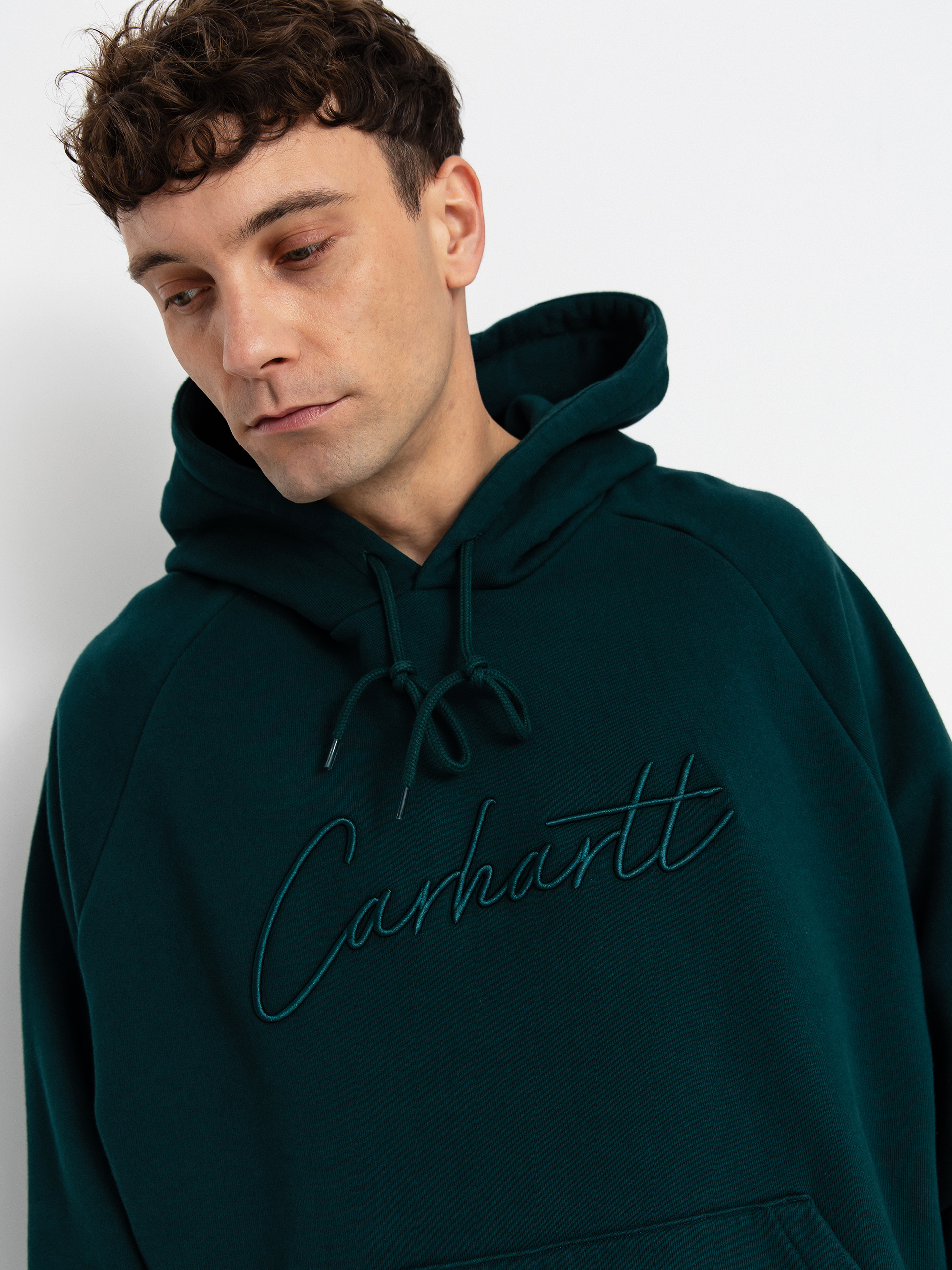 Mikina s kapucňou Carhartt WIP Ray HD (dark fir)