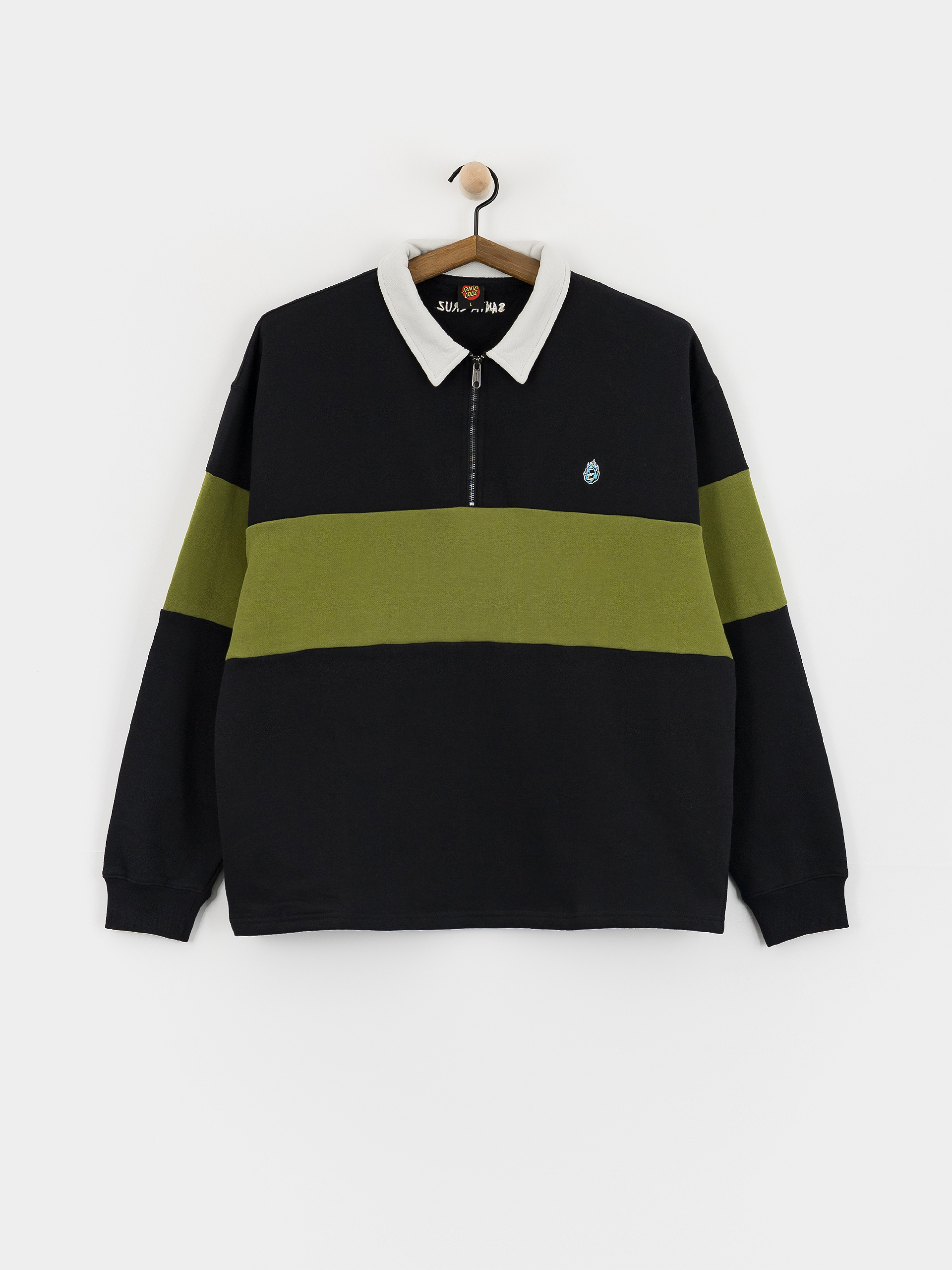 Mikina Santa Cruz Screaming Mini Flame 1/4 Zip (black)