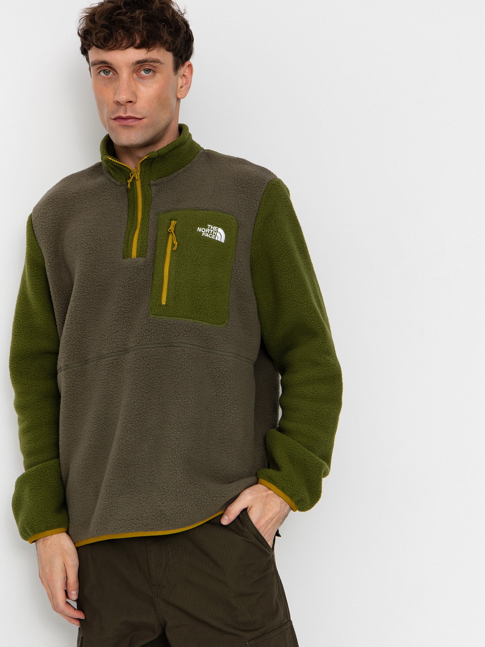 Flísová mikina The North Face Yumiori 1/4 Zip (new taupe green/woodlan)