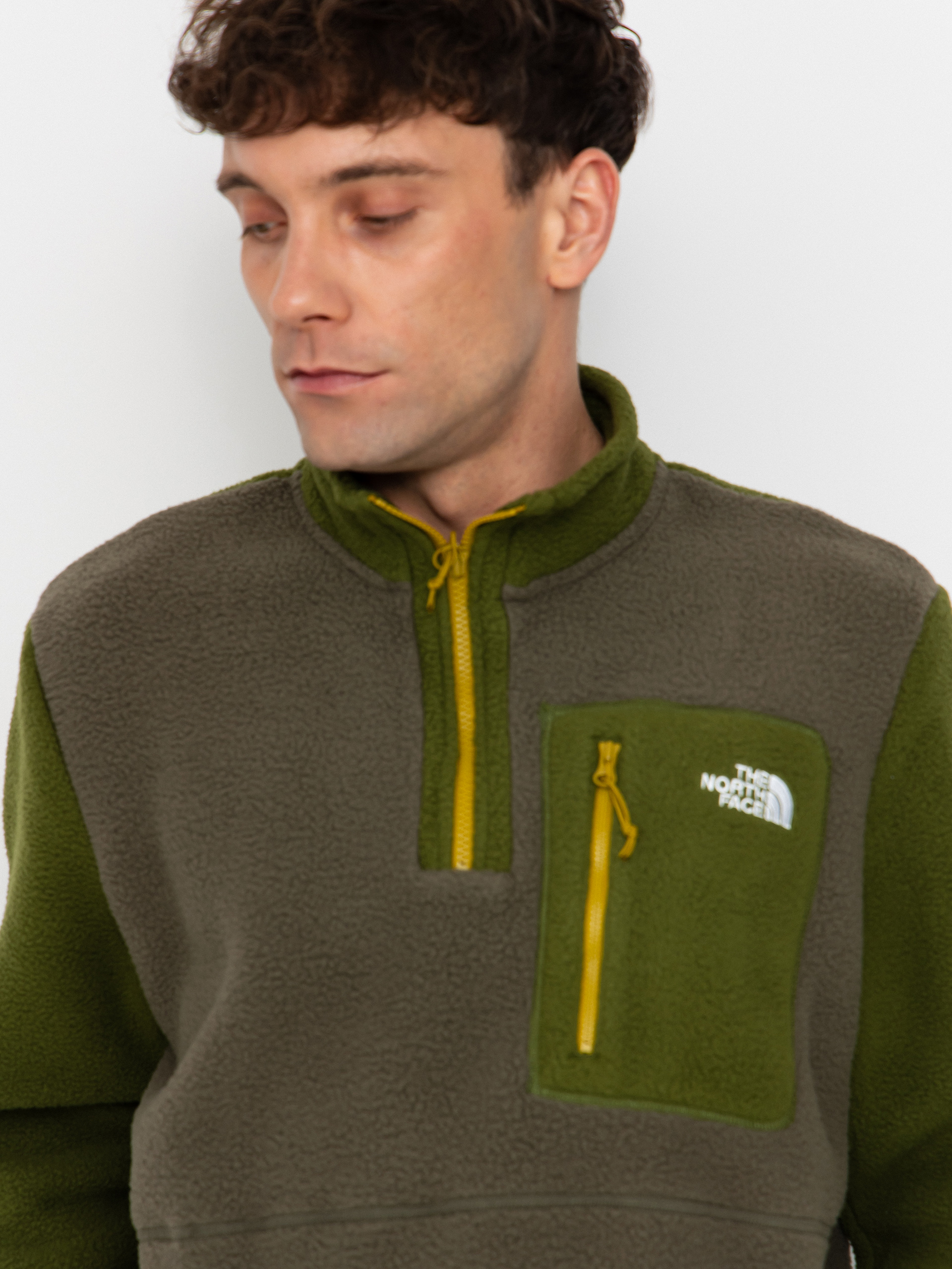 Pánsky Flísová mikina The North Face Yumiori 1/4 Zip (new taupe green/woodlan)