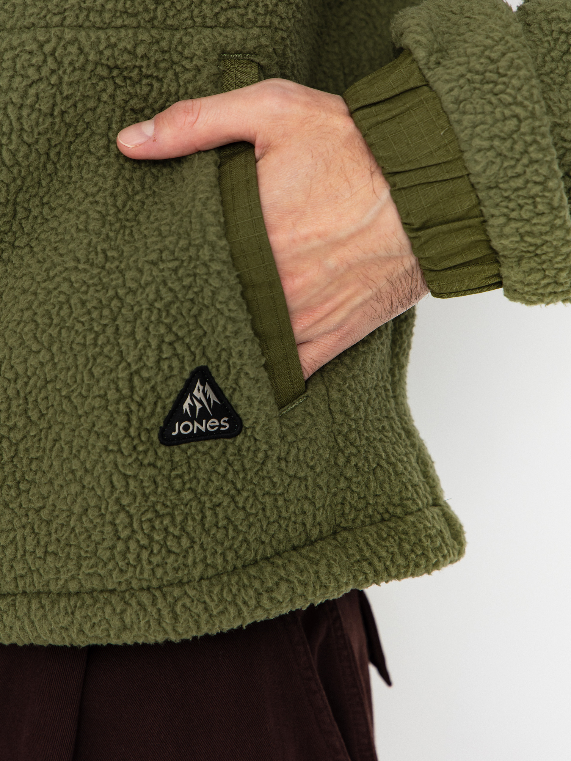 Mikina Jones Snowboards Campfire Rec Sherpa (moss green)
