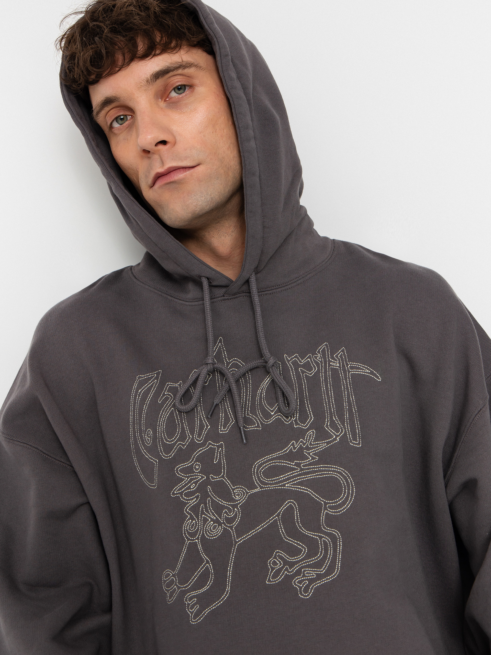 Mikina s kapucňou Carhartt WIP Hackwork HD (porphyry/fleur de sel)