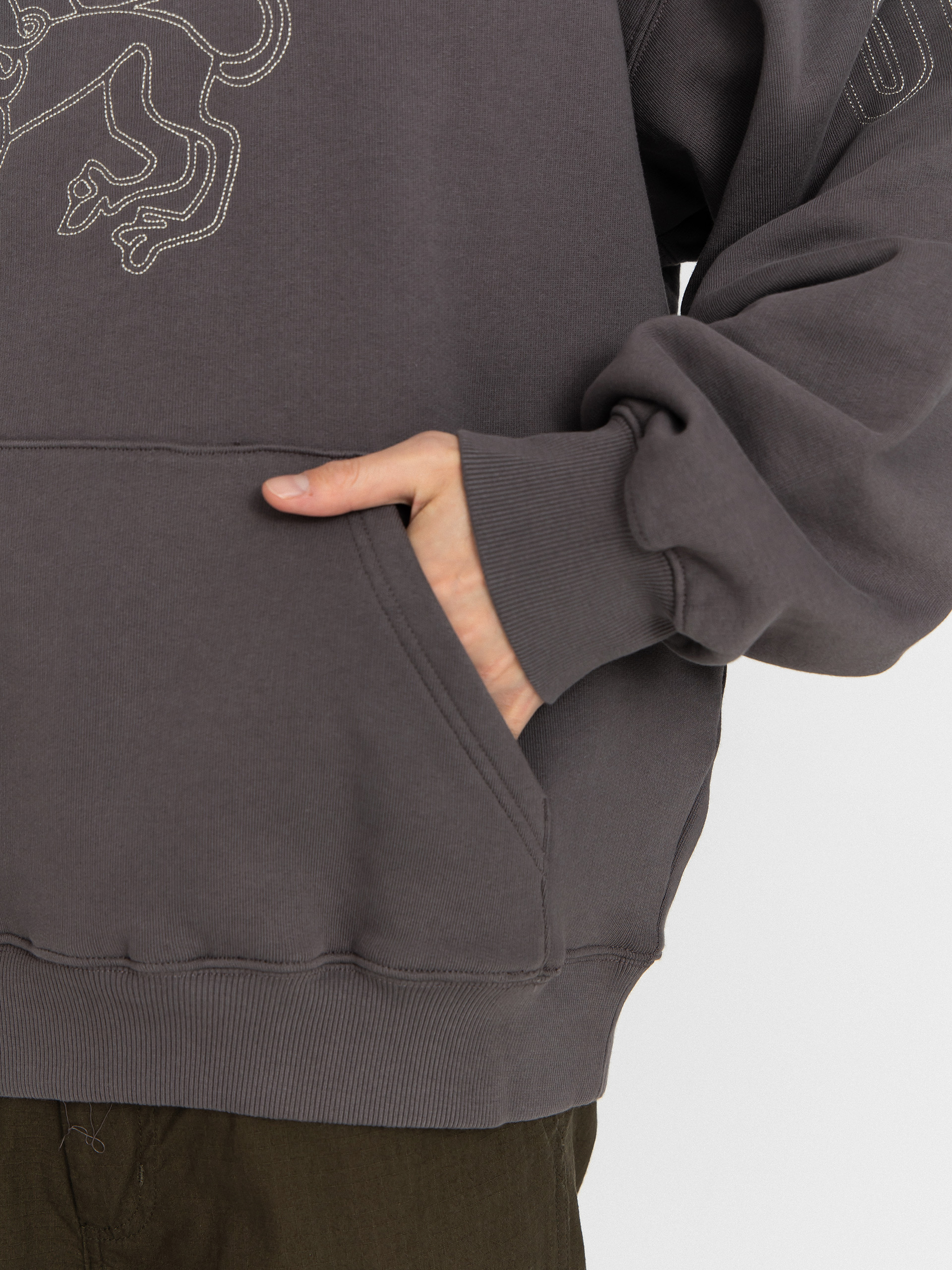 Mikina s kapucňou Carhartt WIP Hackwork HD (porphyry/fleur de sel)