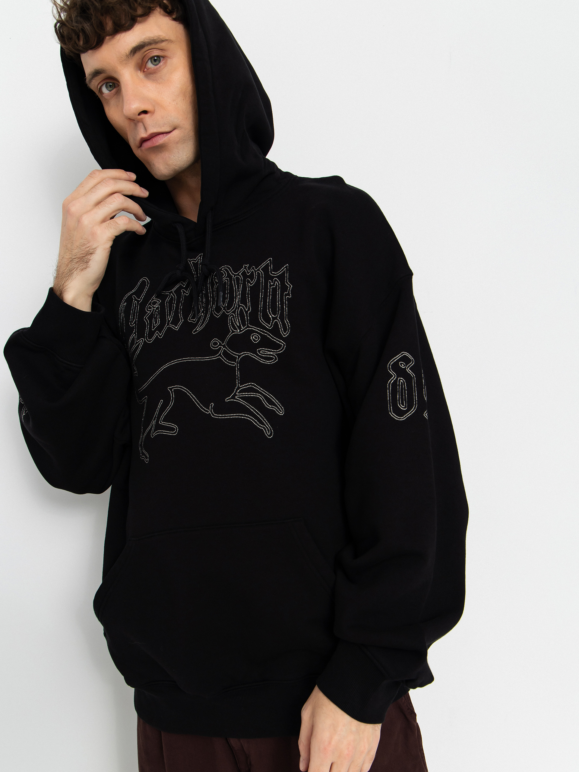 Mikina s kapucňou Carhartt WIP Hackwork HD (black/wall)