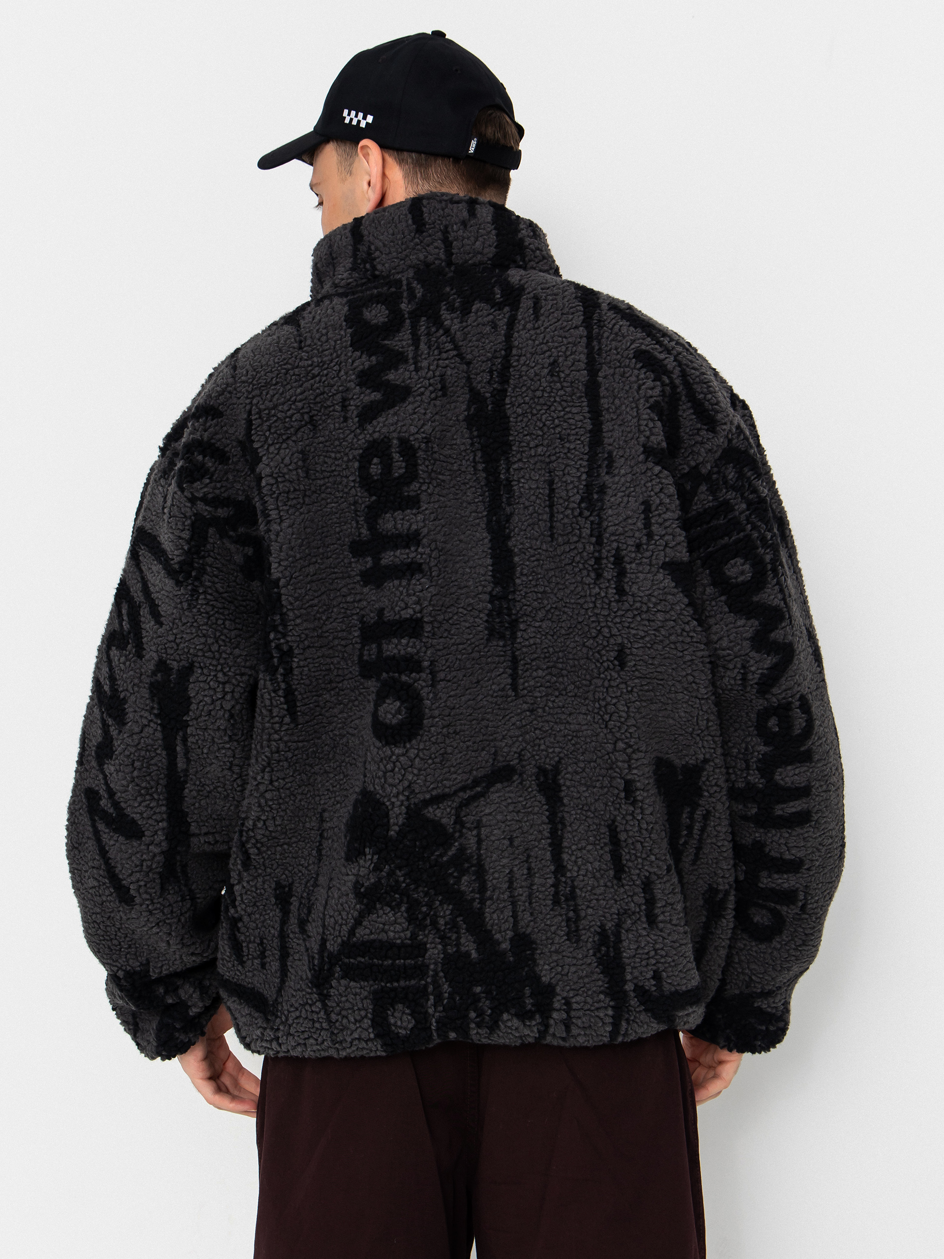 Pánsky Flísová mikina Vans Stiller Sherpa Full Zip (asphalt/black)