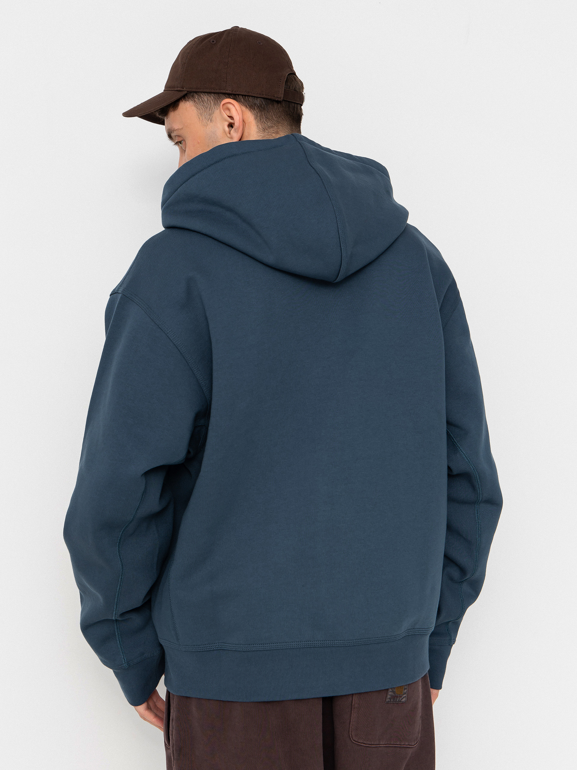 Mikina s kapucňou Carhartt WIP American Script ZHD (office blue)