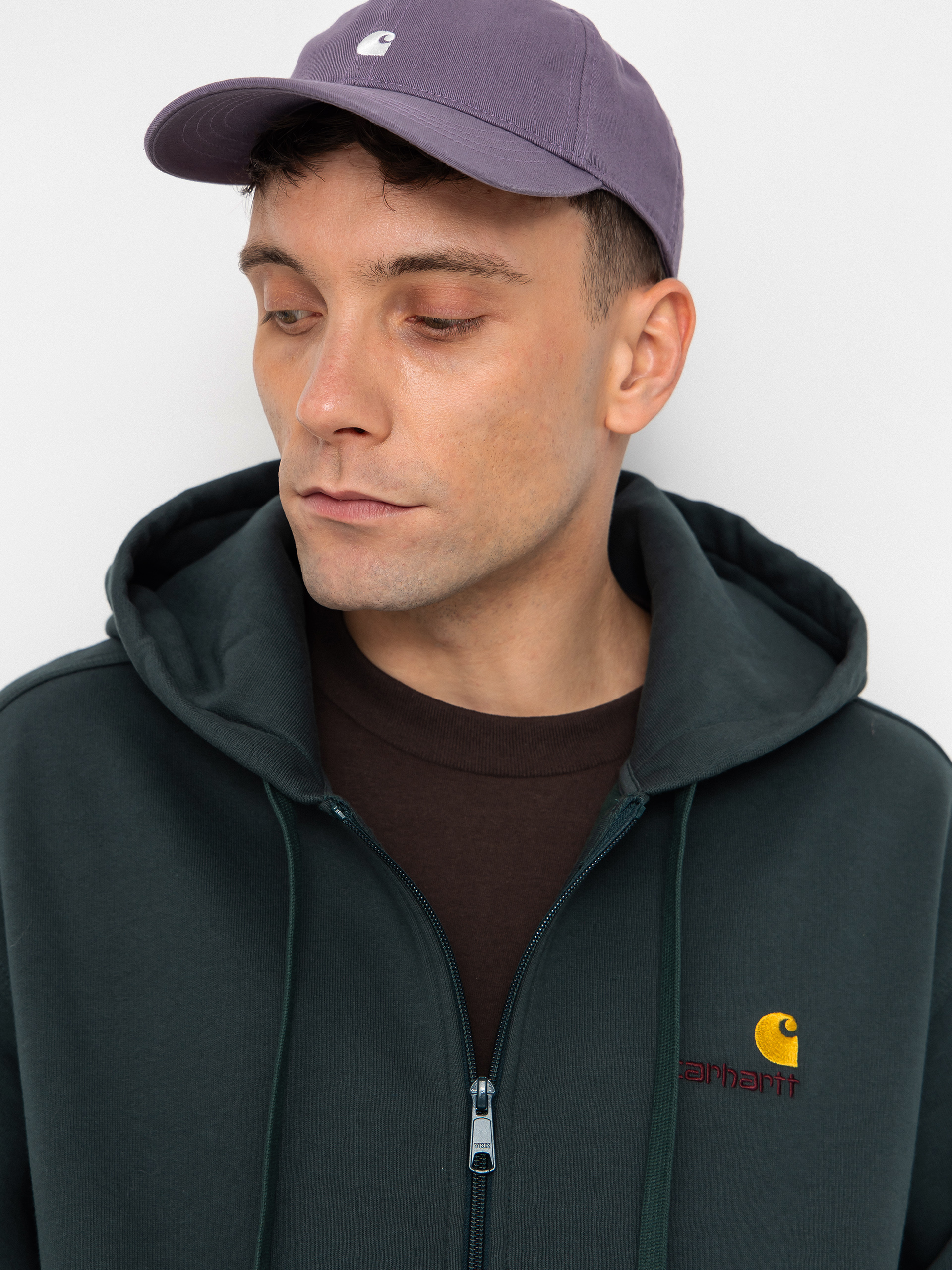 Mikina s kapucňou Carhartt WIP American Script ZHD (kale green)