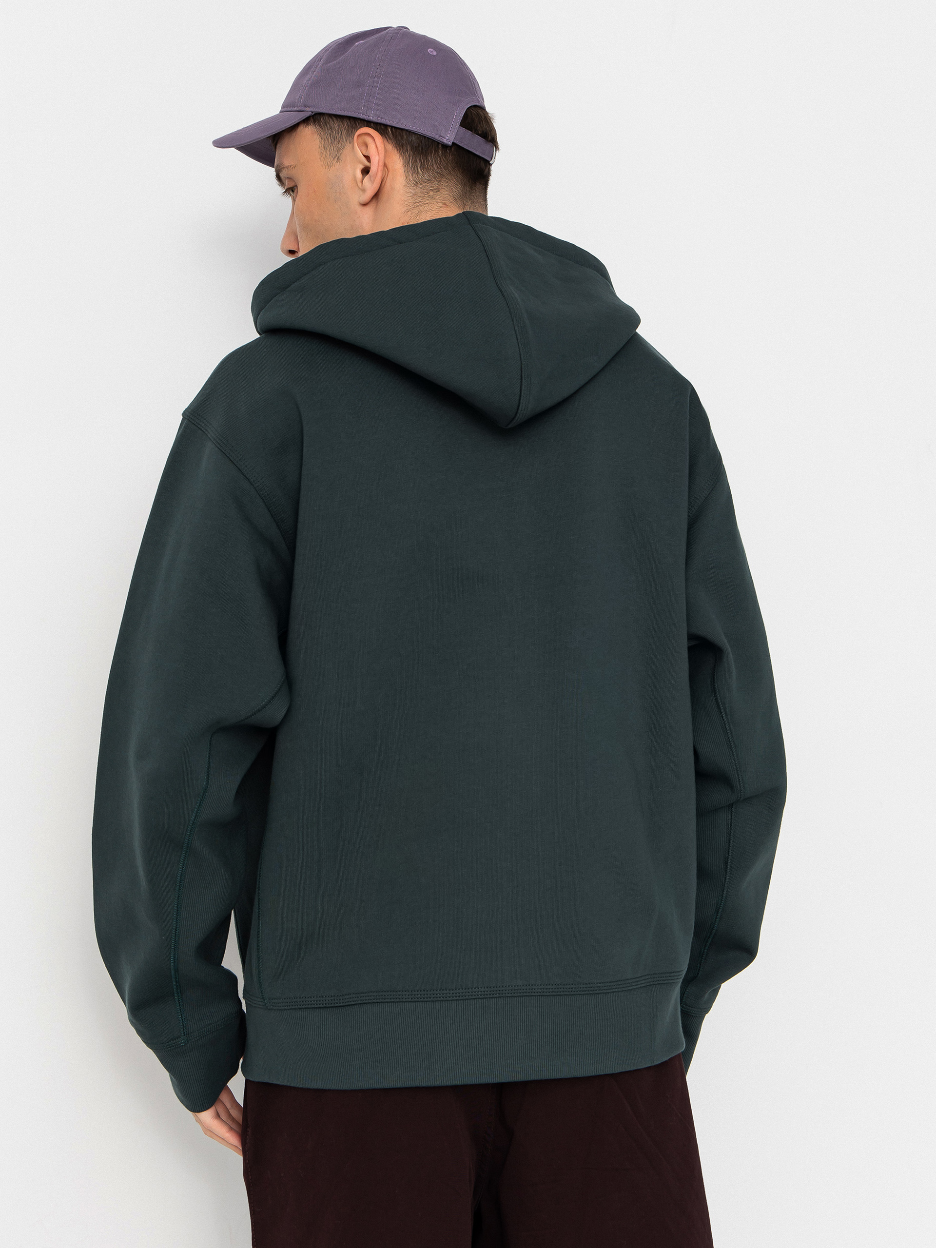 Mikina s kapucňou Carhartt WIP American Script ZHD (kale green)