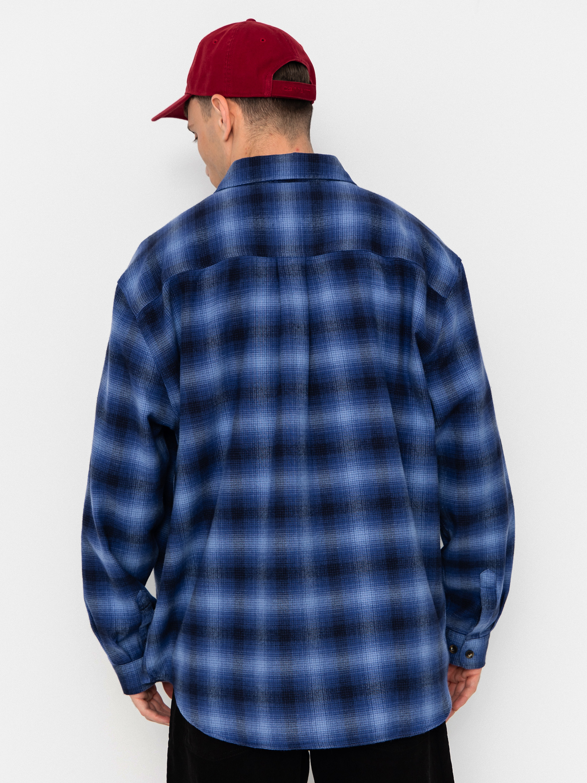 Košeľa Polar Skate Mitchell Shadow Check (blue)