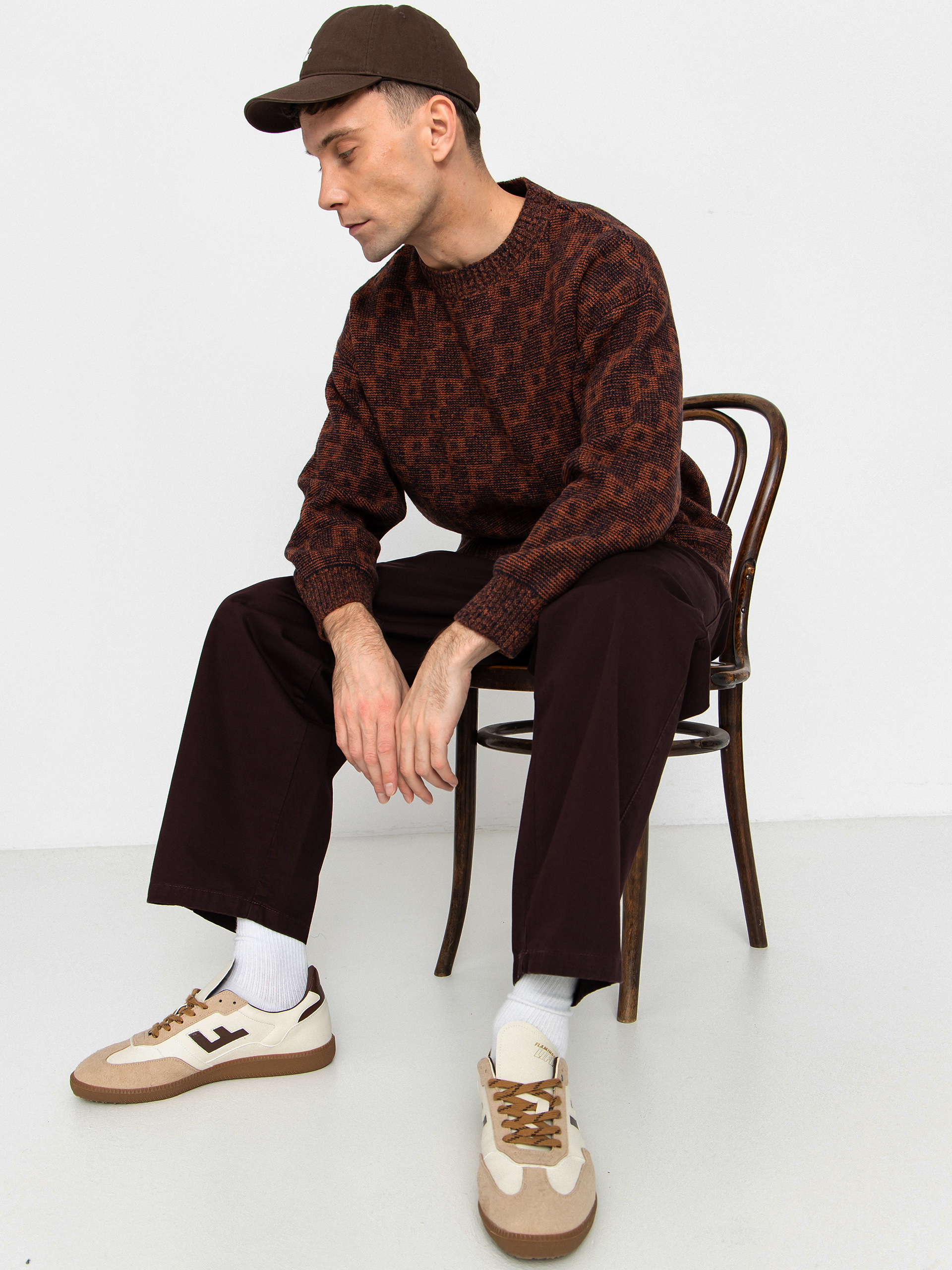 Sveter Polar Skate George P Pattern (navy/orange)