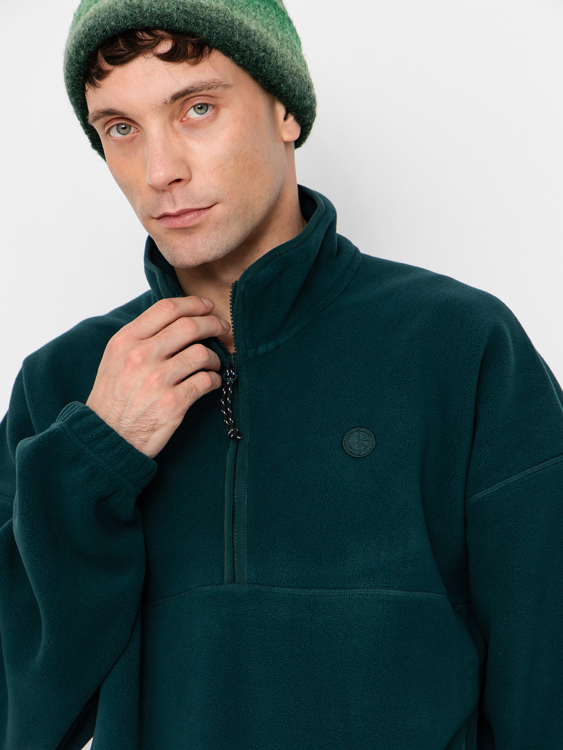 Sveter Polar Skate Ivan Half Zip (dark emerald)