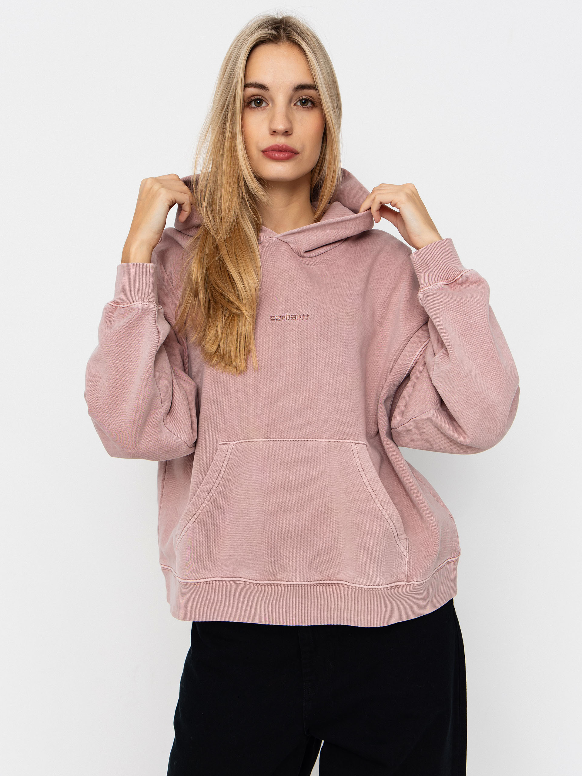 Mikina s kapucňou Carhartt WIP Benton HD Wmn (glassy pink/garment dyed)