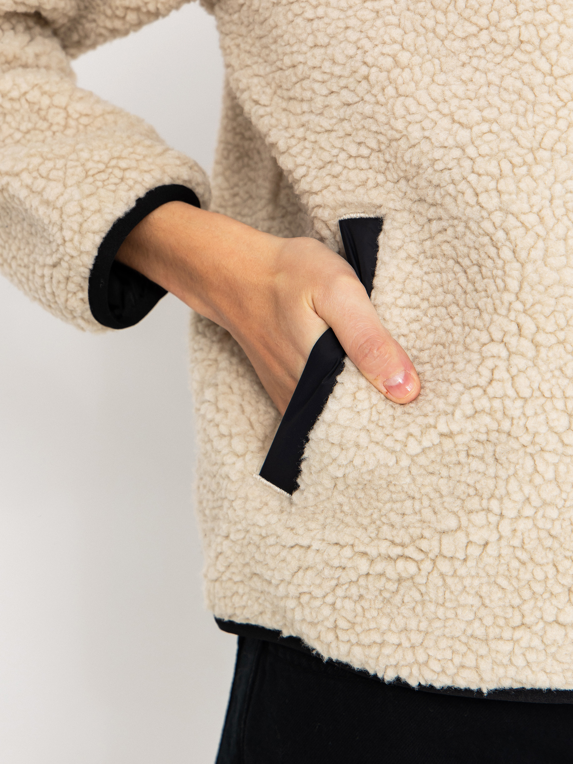 Bunda Carhartt WIP Janet Wmn (fleur de sel/black)