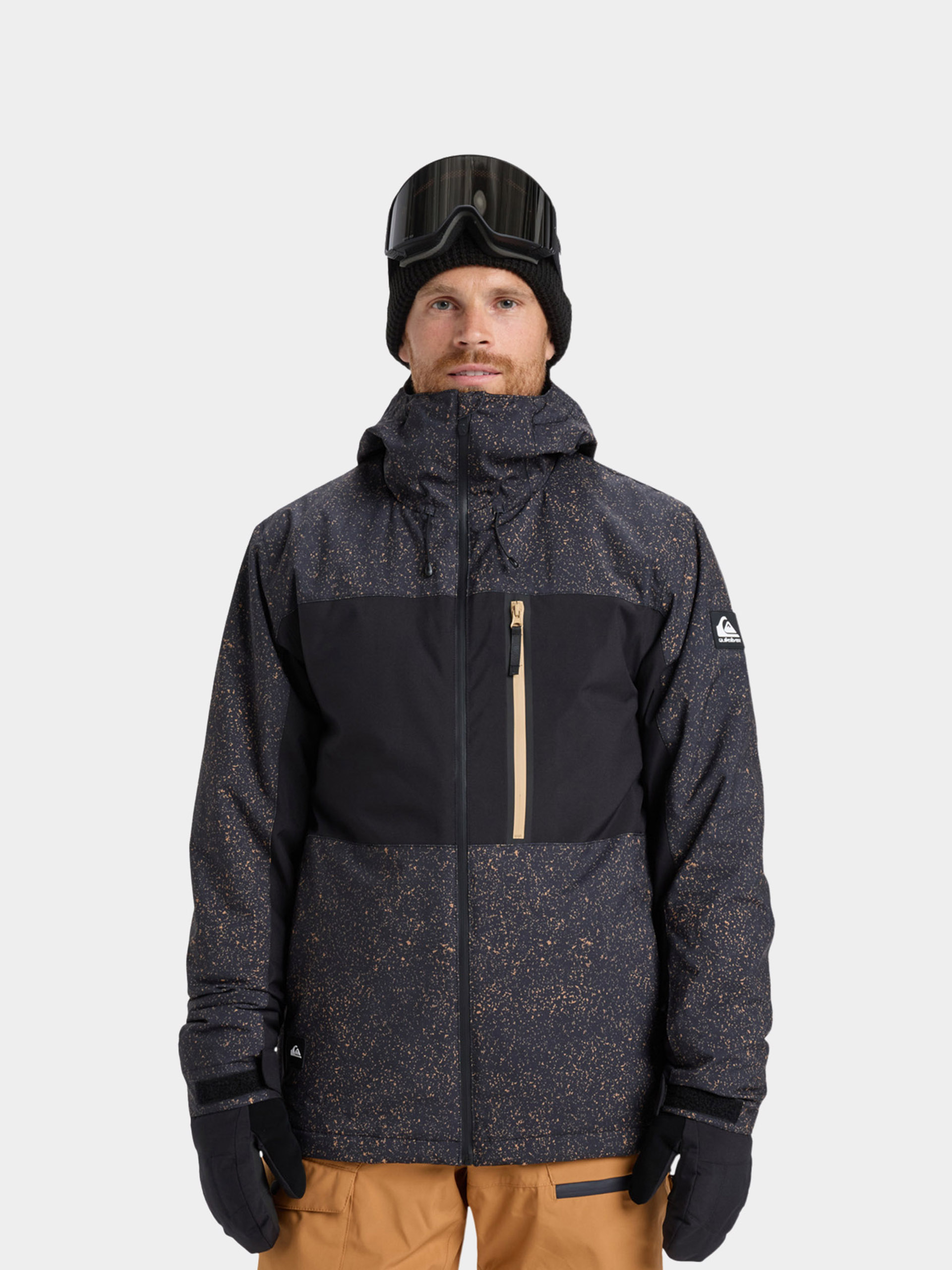 Snowboardovu00e1 bunda Quiksilver Sycamore Printed (mountain static true black)
