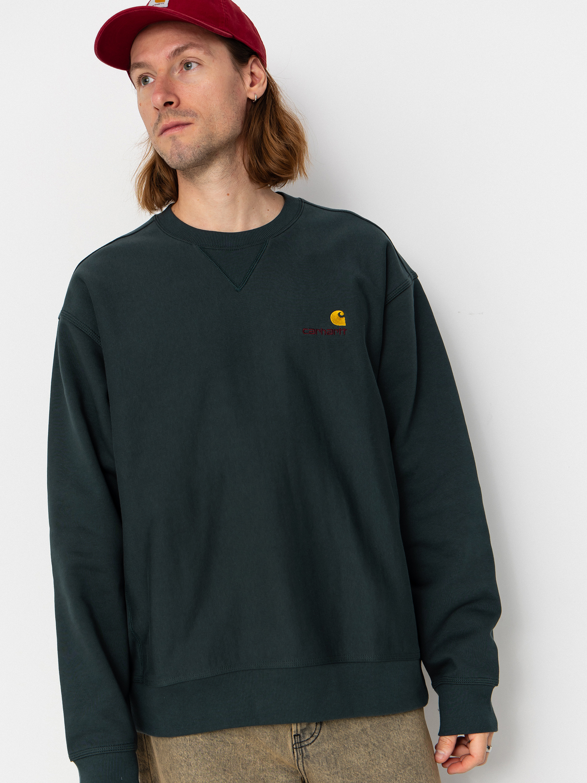 Mikina Carhartt WIP American Script (kale green)