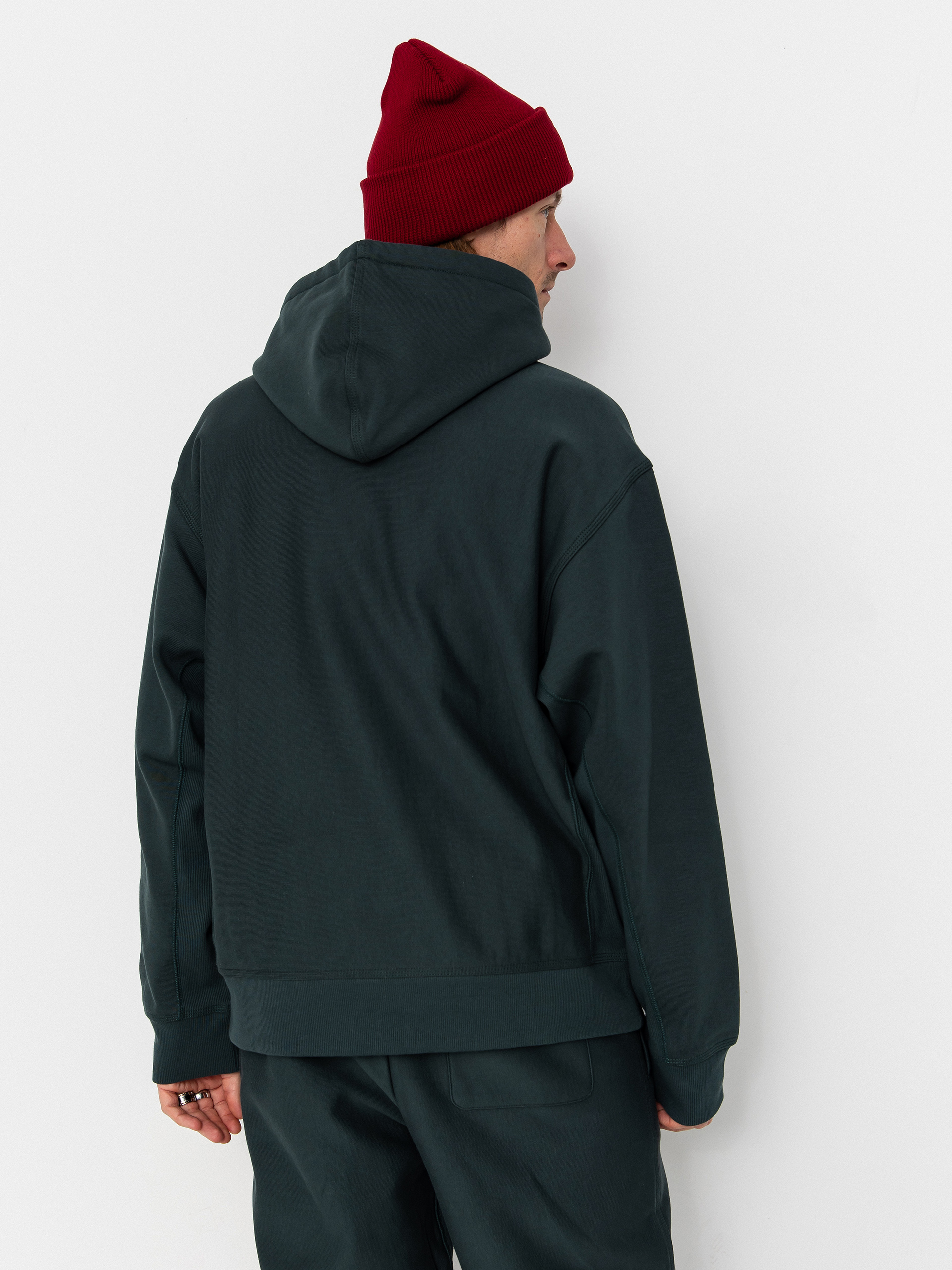 Mikina s kapucňou Carhartt WIP American Script HD (kale green)