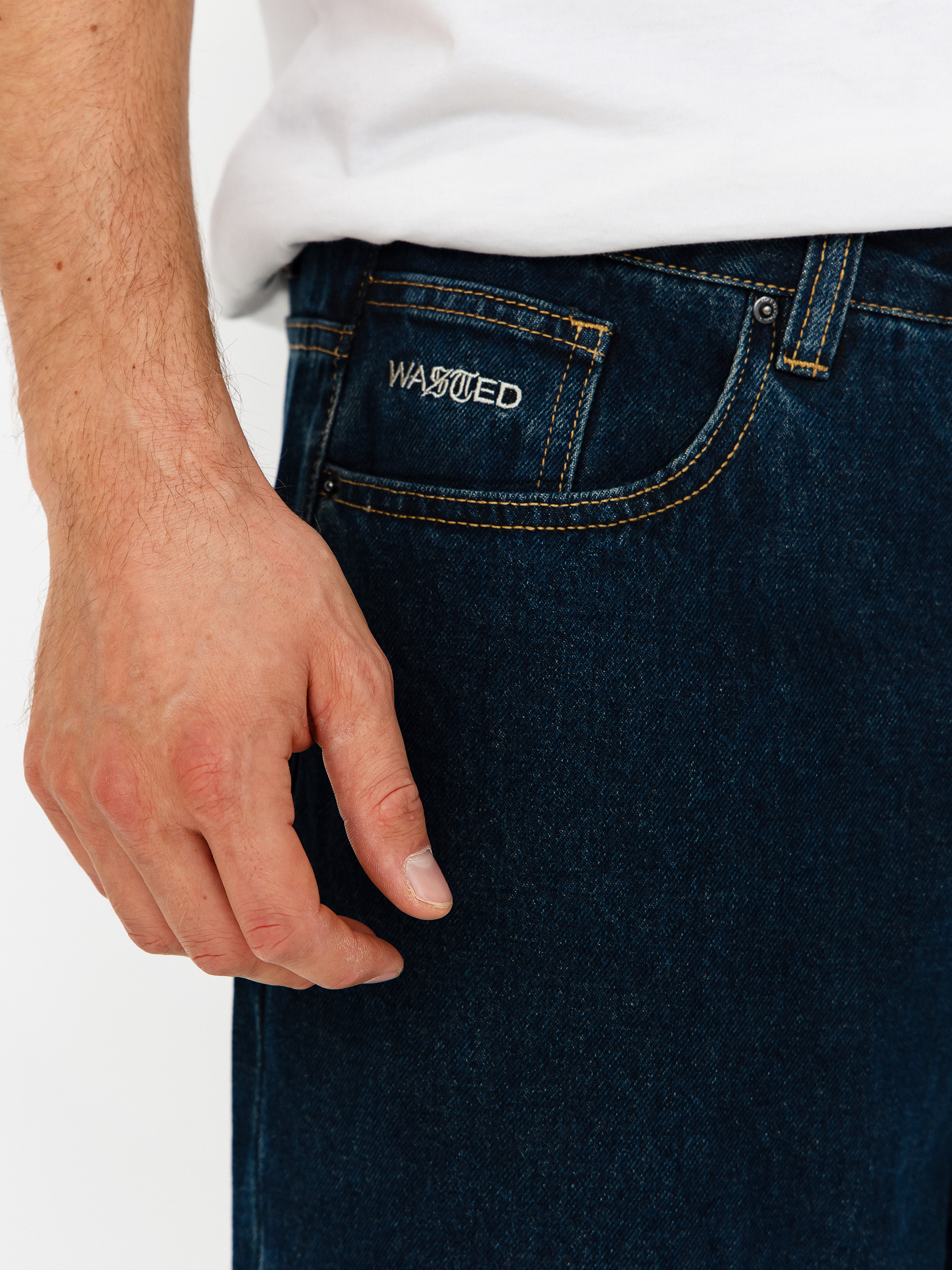 Nohavice Wasted Paris Crest Casper (raw blue)