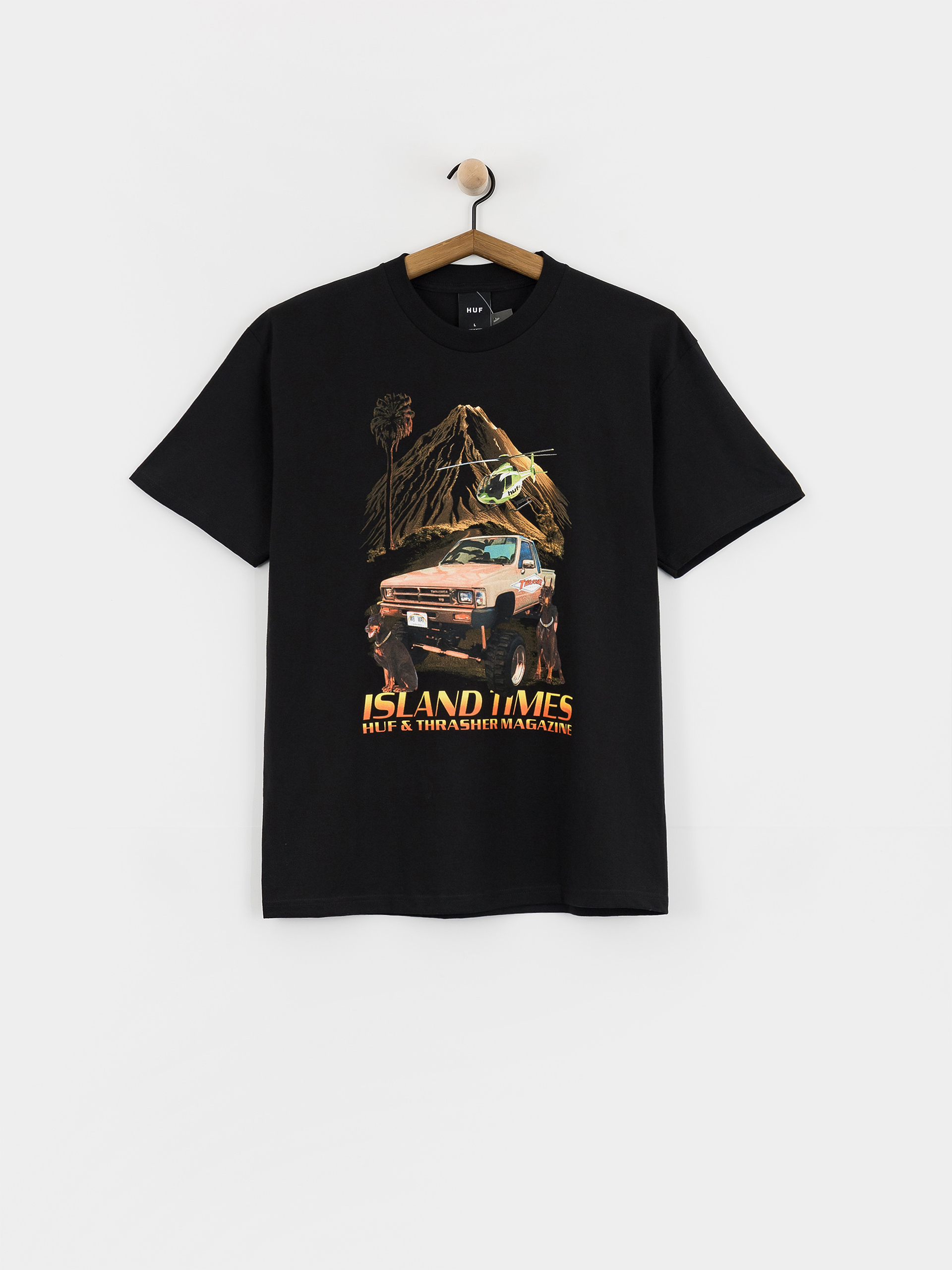 Tričko HUF X Thrasher Island Times (black)