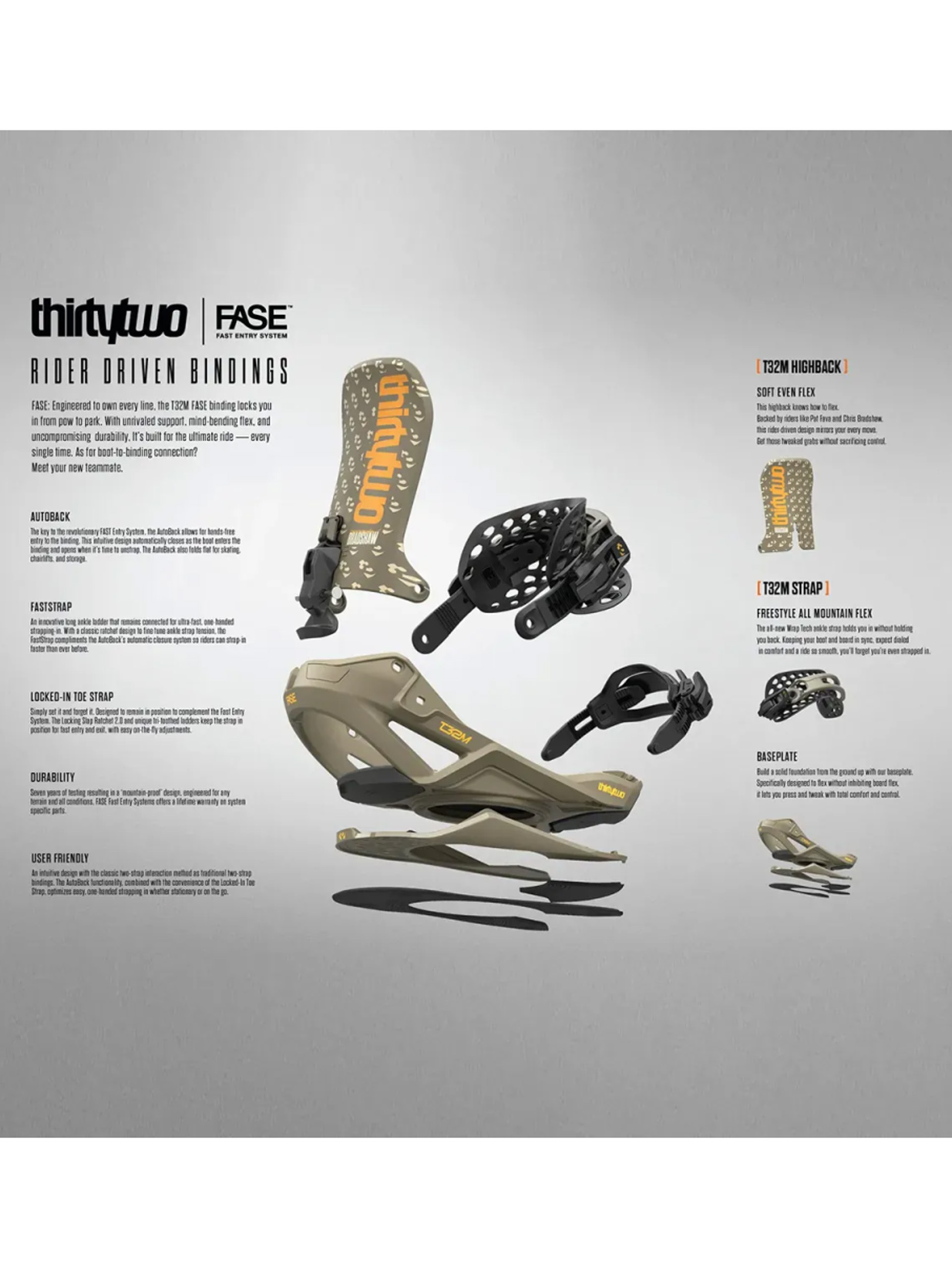 Pánske Snowboardové viazanie ThirtyTwo T32M Fase (white)