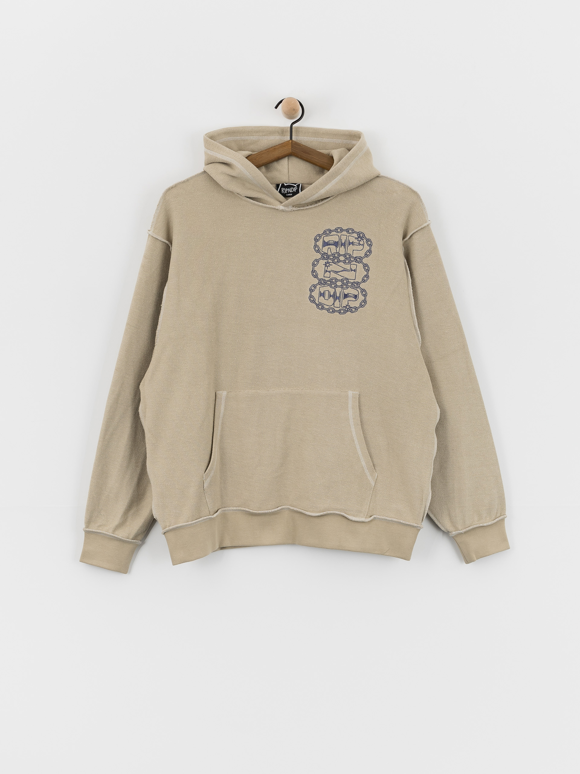 Mikina s kapucňou RipNDip Linked Up Reverse Stitched HD (khaki)