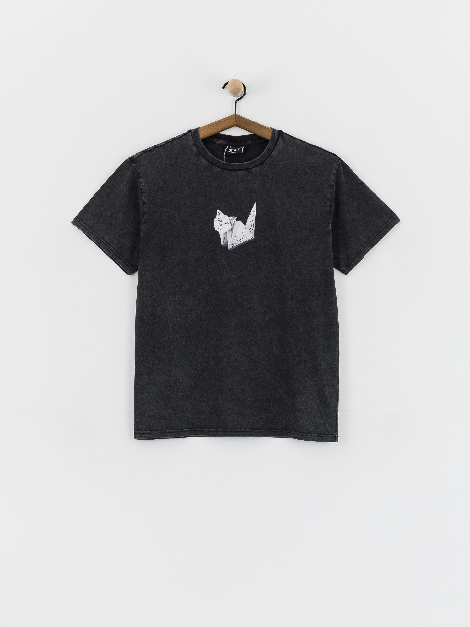 Tričko RipNDip Origami (black vintage wash)