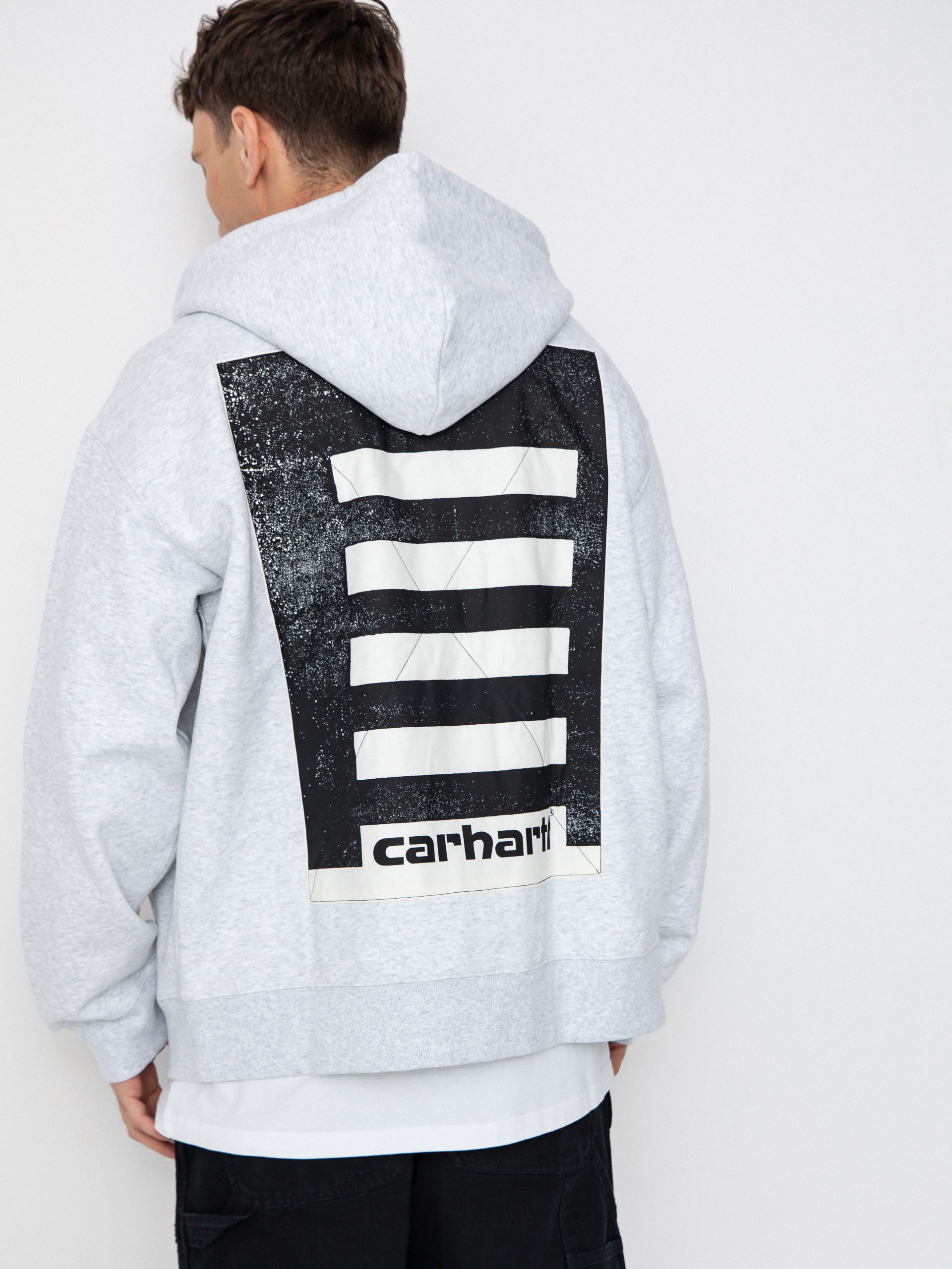 Mikina s kapucu0148ou Carhartt WIP Archive Lines ZHD (ash heather)