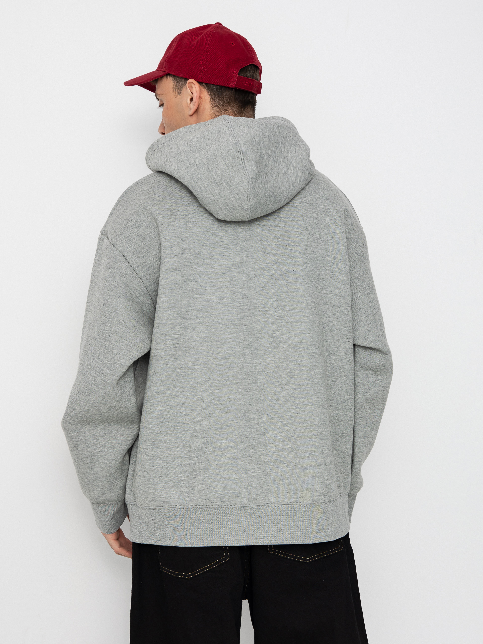 Mikina s kapucňou Carhartt WIP Alda HD (grey heather/white)