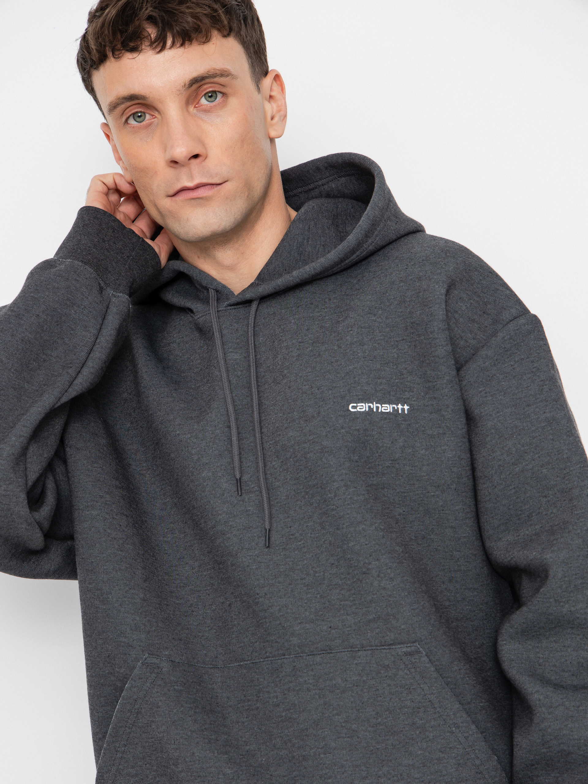 Mikina s kapucňou Carhartt WIP Alda HD (black/white)