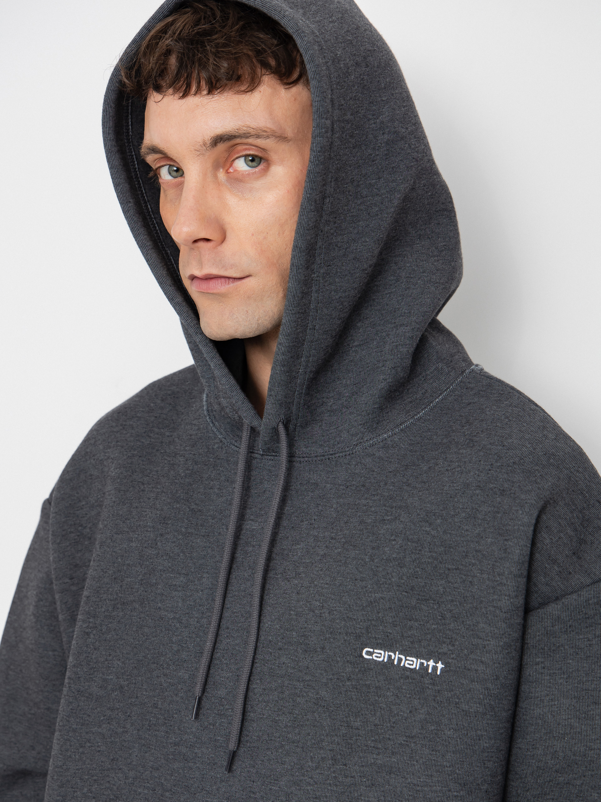 Mikina s kapucňou Carhartt WIP Alda HD (black/white)