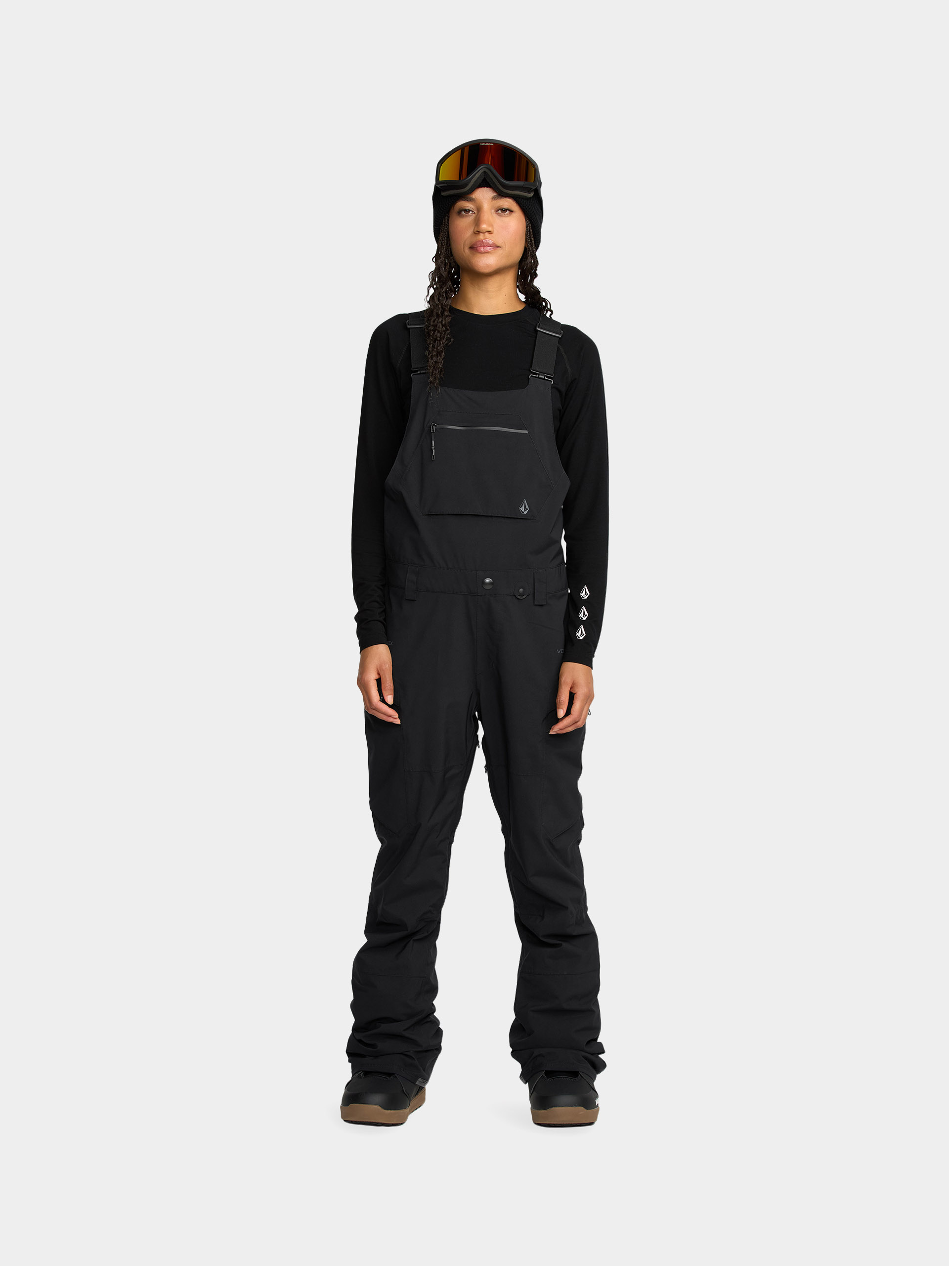 Snowboardové nohavice Volcom Ash Stretch Gore Bib Overall Wmn (black)