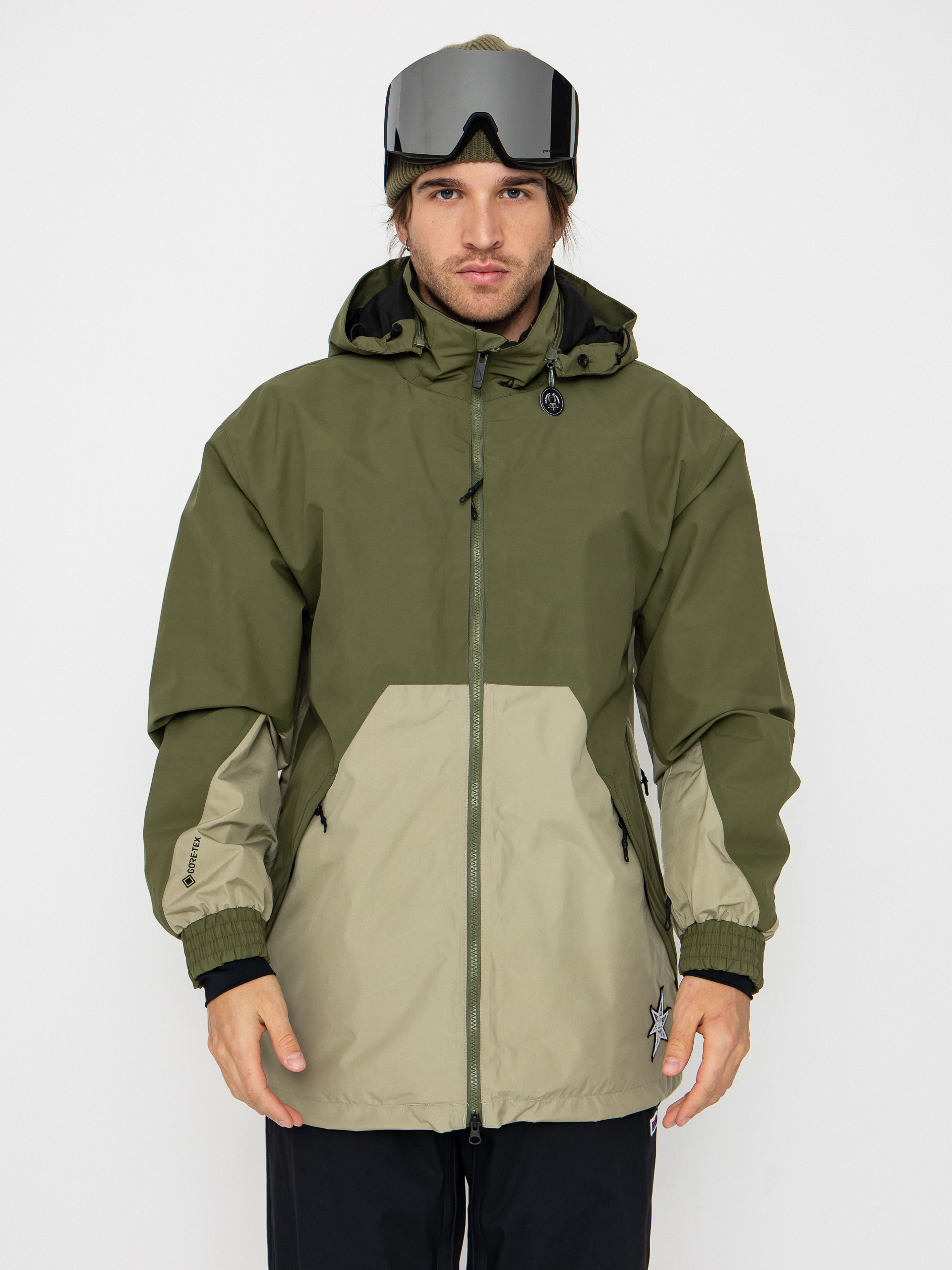 Pánska Snowboardová bunda Volcom Longo Gore Tex (dark olive)