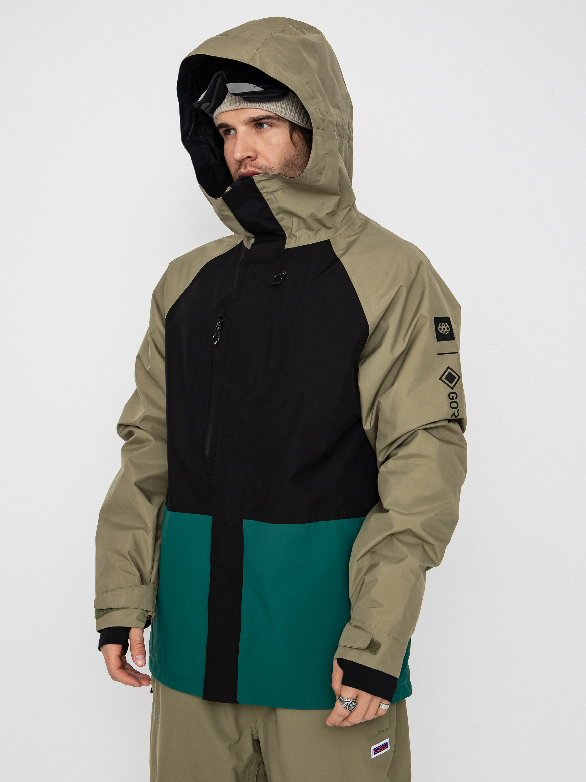 Pánska Snowboardová bunda 686 Gore-TeX Core (sage colorblock)