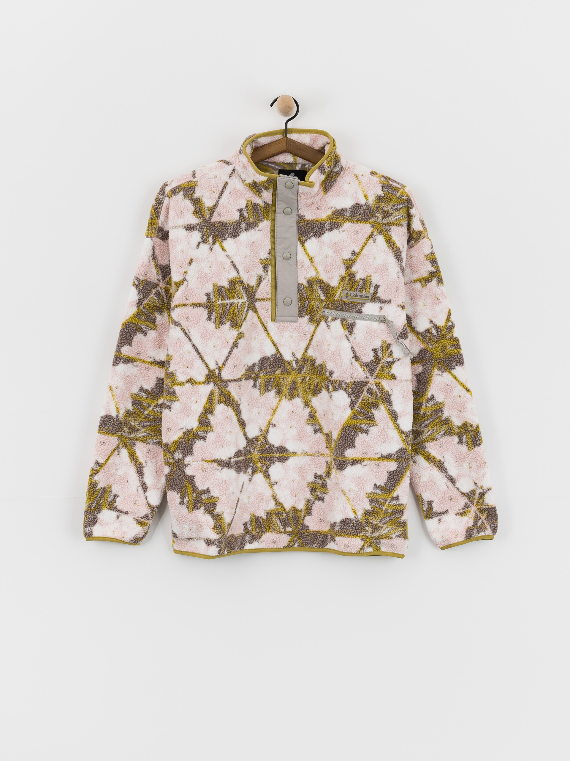 Flu00edsovu00e1 mikina Columbia Helvetia II Printed Half Snap (pink agate/florascope)