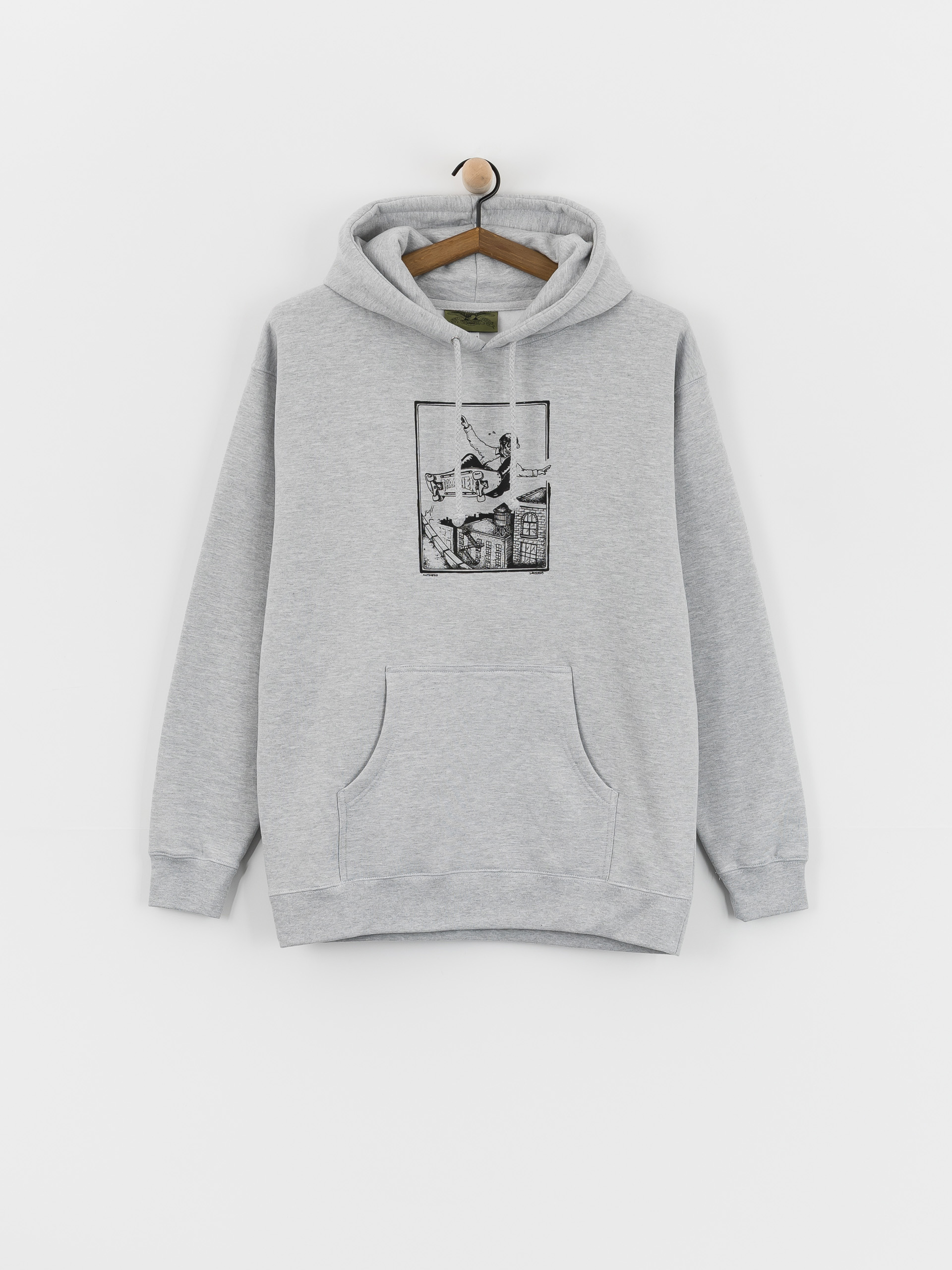 Mikina s kapucňou Antihero Phelps Lance HD (grey heather w/black print)