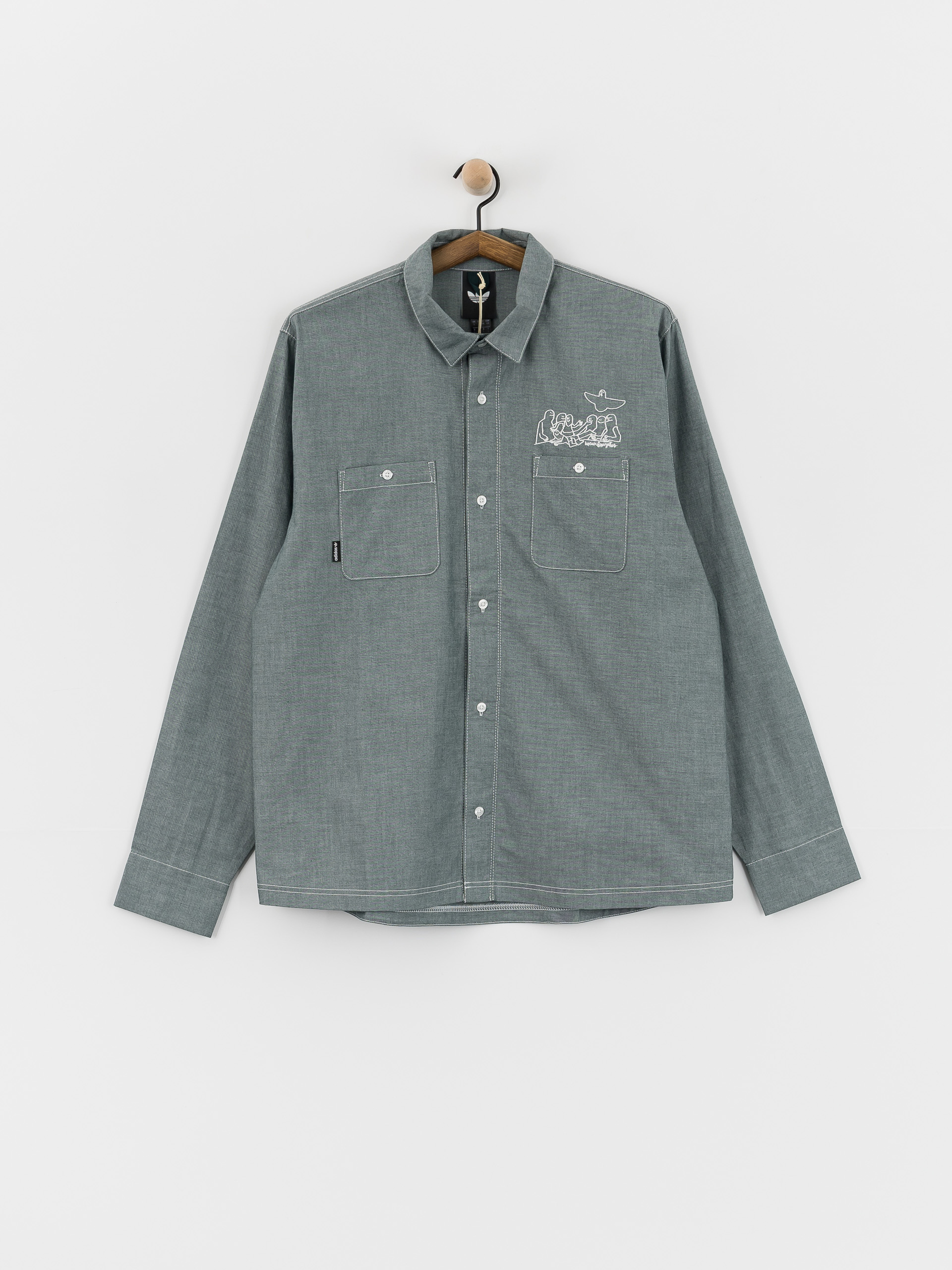 Košeľa adidas Gonz Button (aurivy/white)