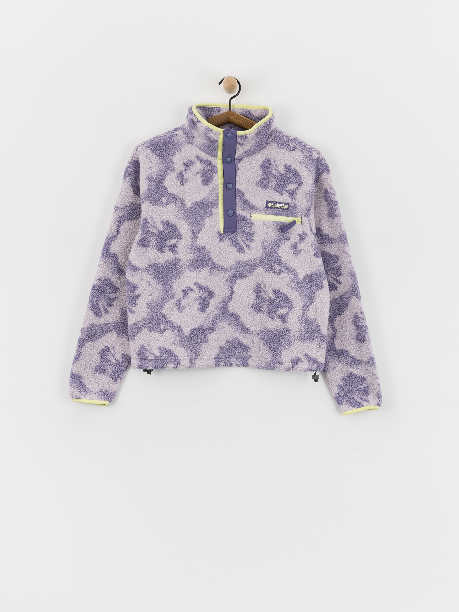 Flu00edsovu00e1 mikina Columbia Helvetia II Printed Cropped Half Snap Wmn (stormwatch/sprayflower)