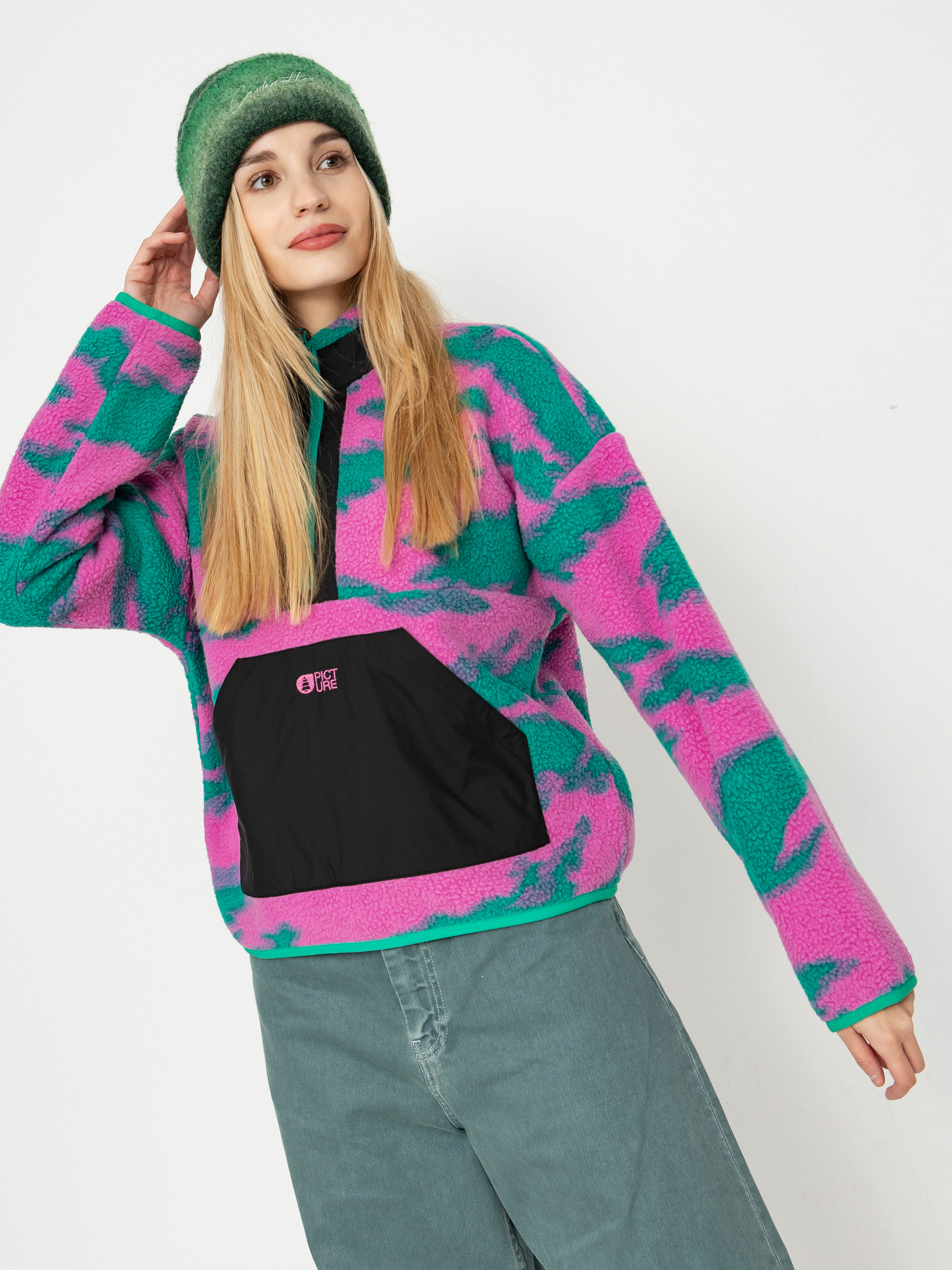 Flísová mikina Picture Zelkova Printed 1/4 Zip Wmn