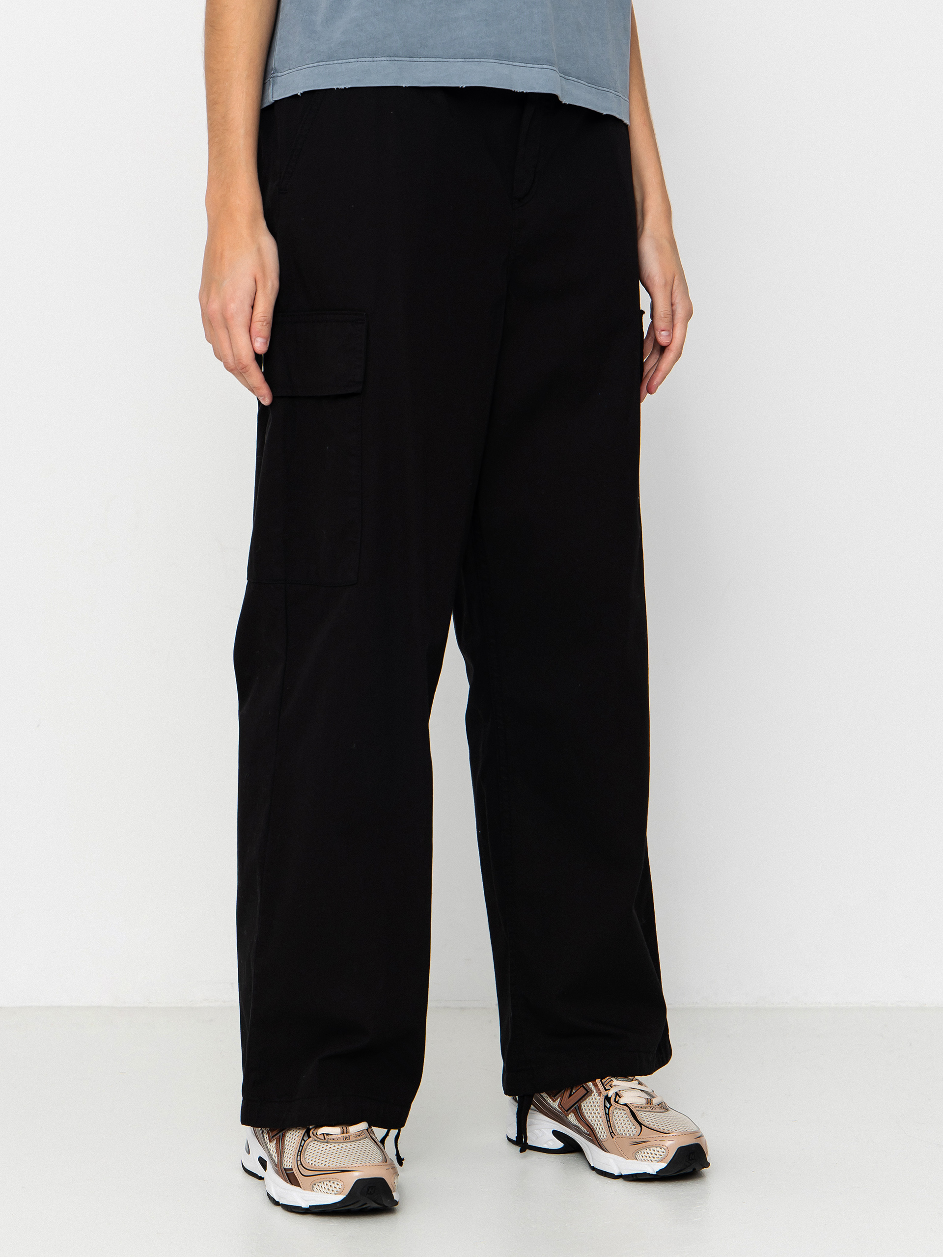 Nohavice Carhartt WIP Kingston Wmn (black/garment dyed)