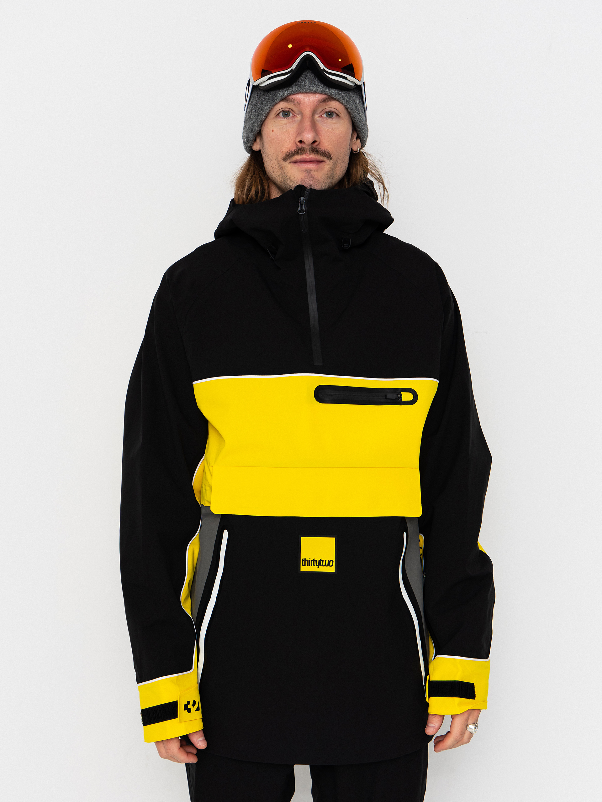 Snowboardovu00e1 bunda ThirtyTwo Light Anorak (black/yellow)