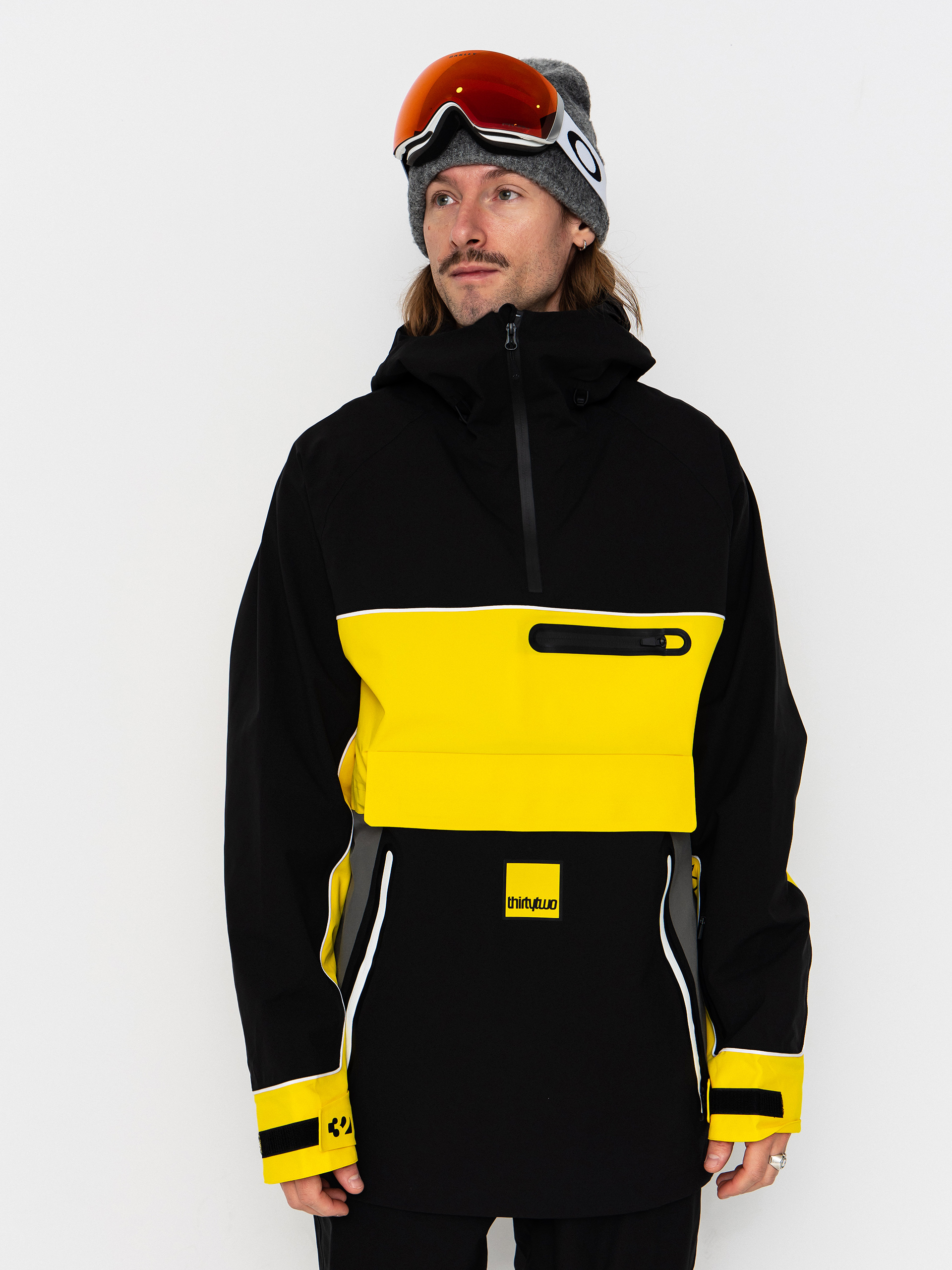 Pánska Snowboardová bunda ThirtyTwo Light Anorak (black/yellow)