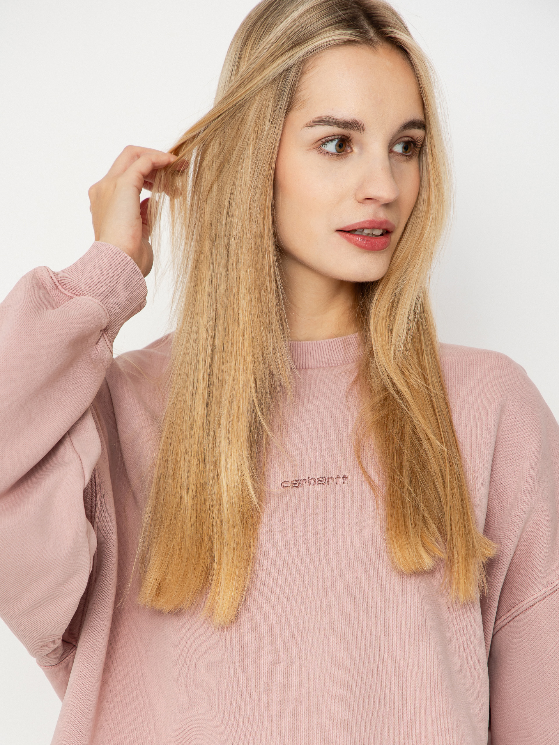 Mikina Carhartt WIP Benton Wmn (glassy pink/garment dyed)