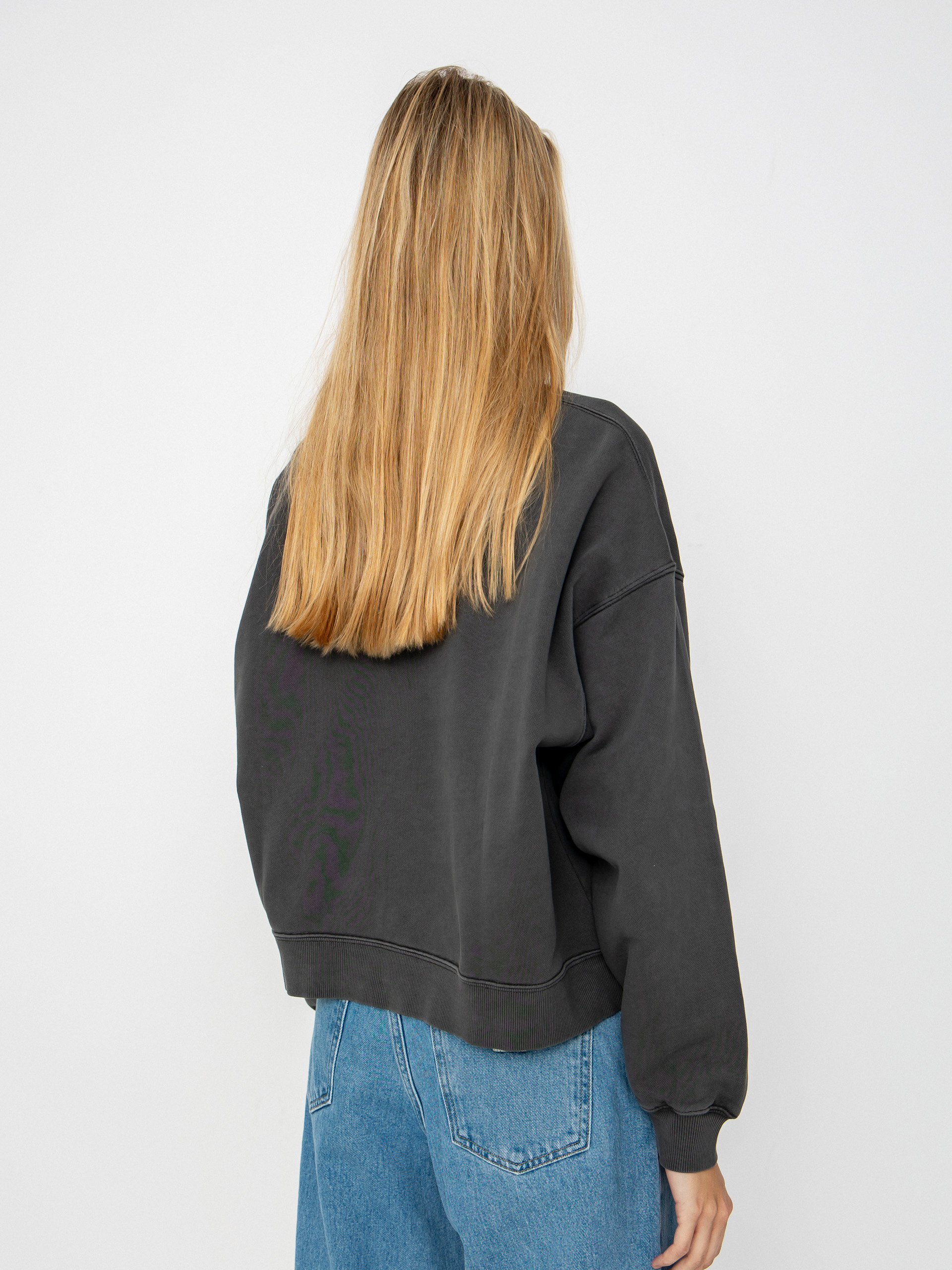 Mikina Carhartt WIP Benton Wmn (graphite/garment dyed)