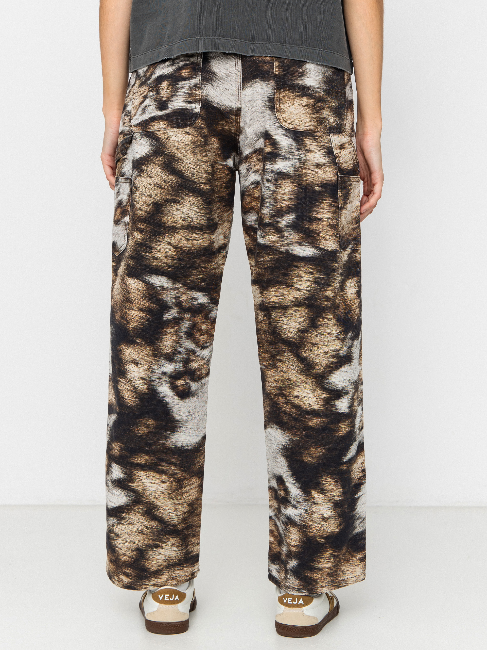 Nohavice Carhartt WIP Brandon Single Knee Wmn (wild dog print/stone washed)