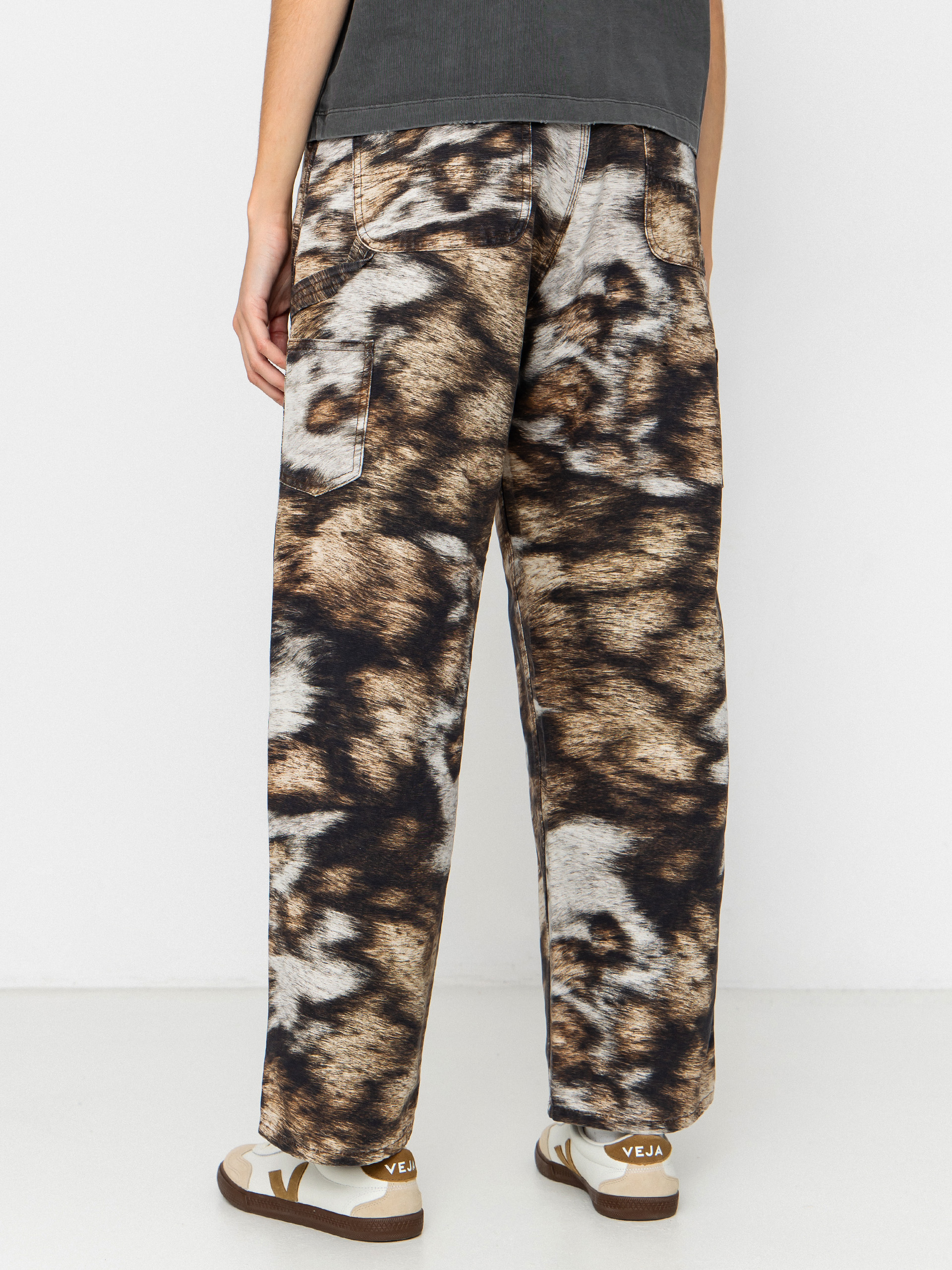 Nohavice Carhartt WIP Brandon Single Knee Wmn (wild dog print/stone washed)