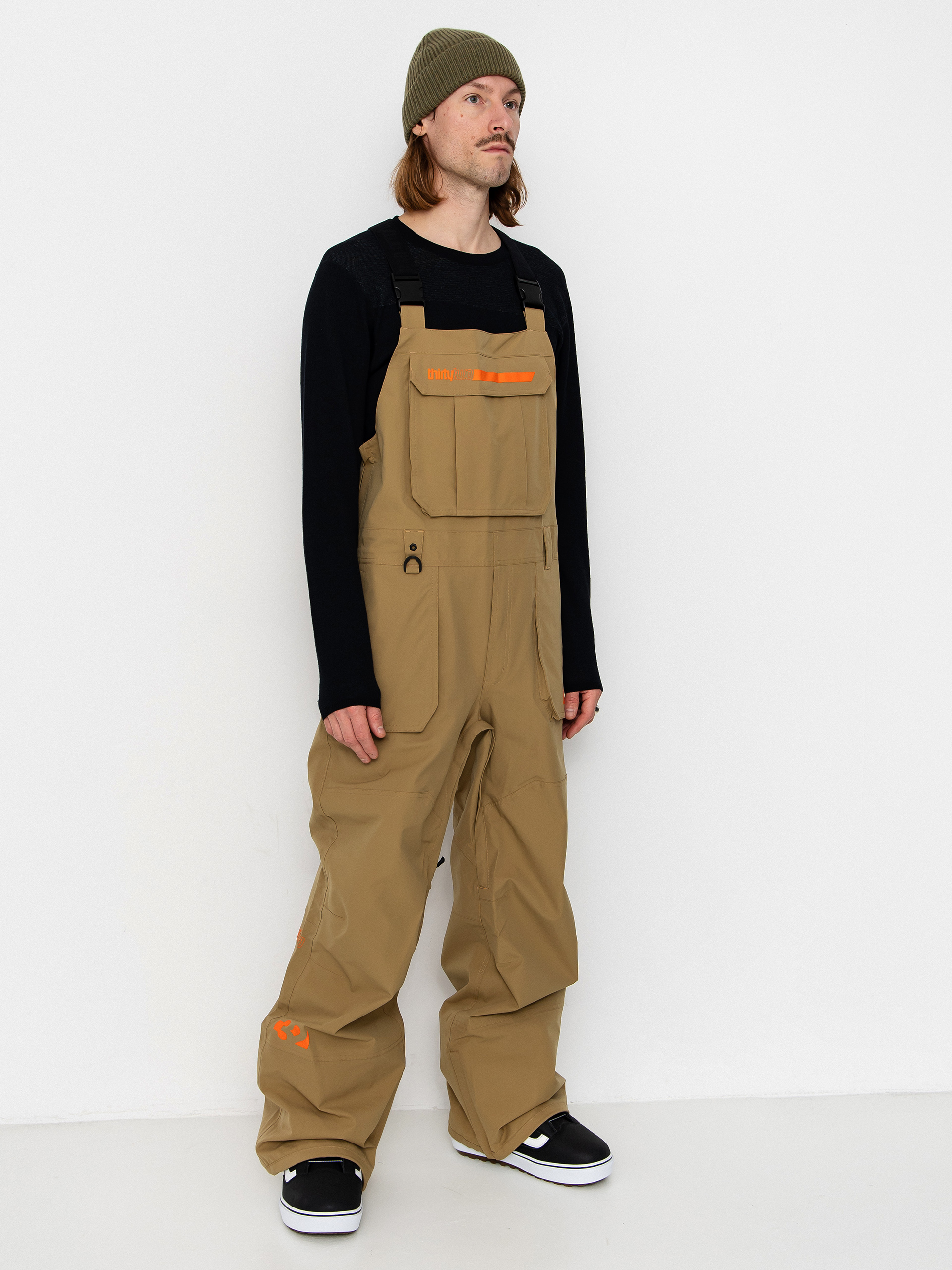 Pánske Snowboardové nohavice ThirtyTwo Basement Bib (khaki)