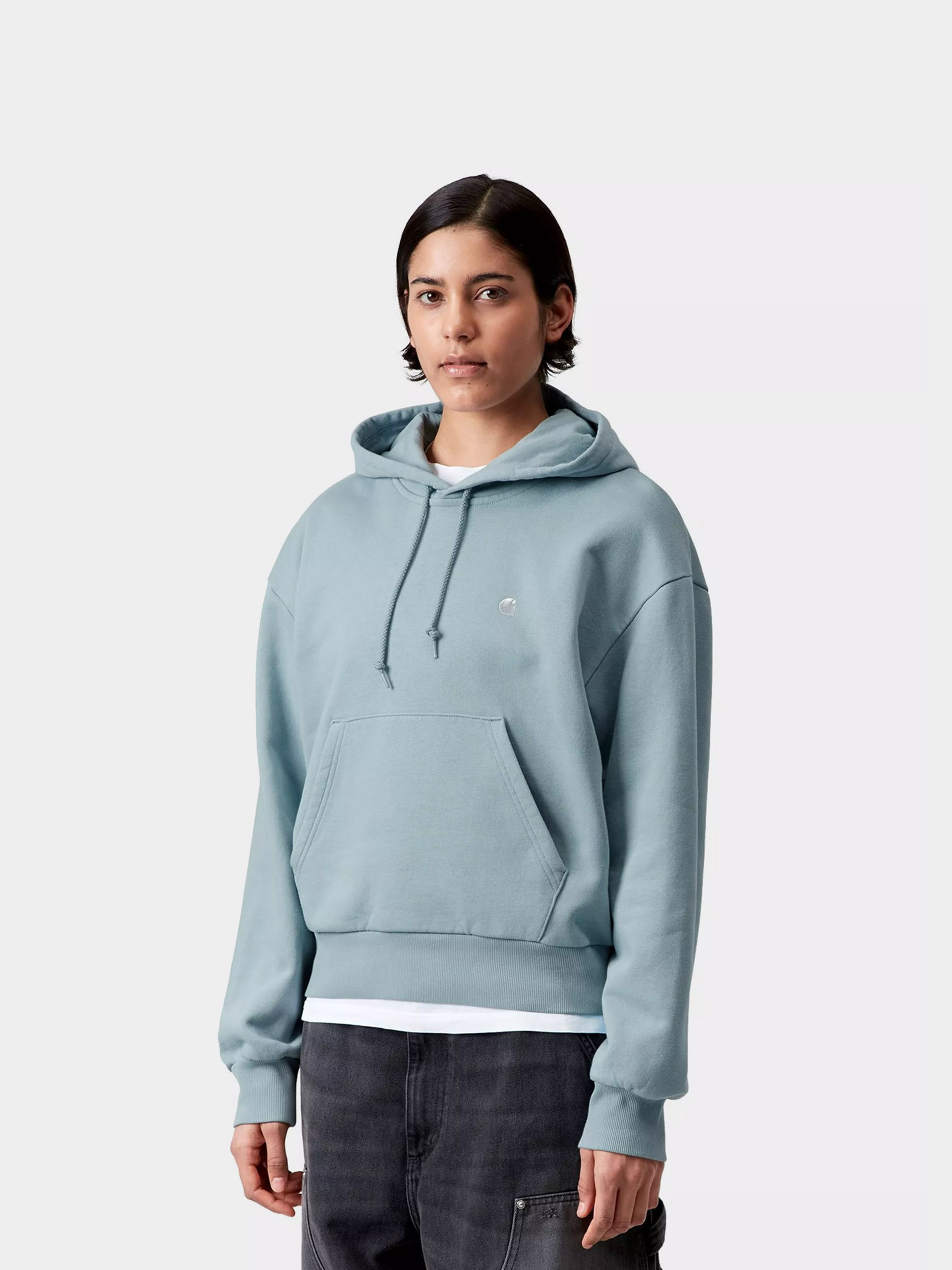 Mikina s kapucu0148ou Carhartt WIP Casey HD Wmn (tourmaline/silver)