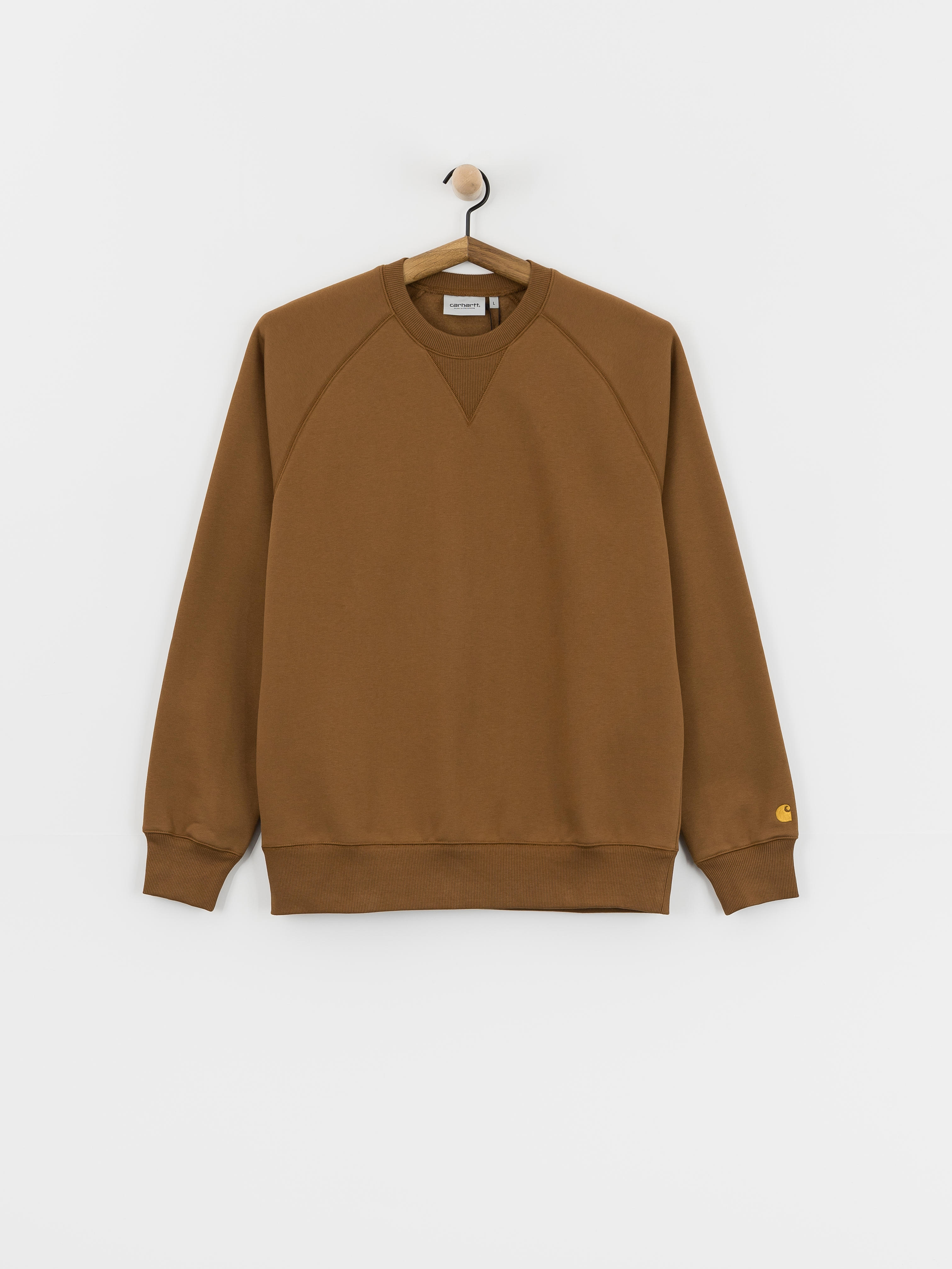Mikina Carhartt WIP Chase (hamilton brown/gold)