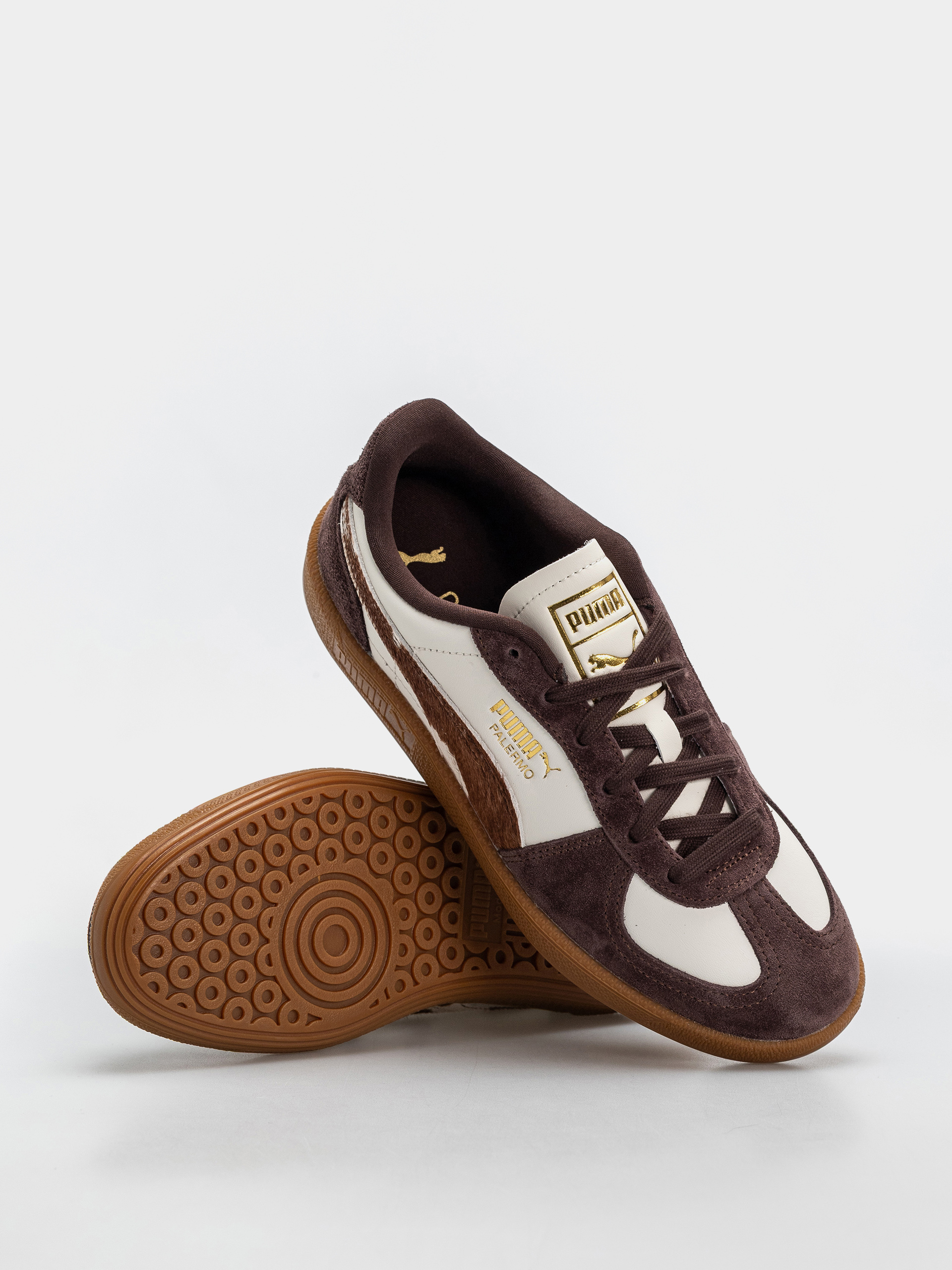 Topánky Puma Palermo Cow Wmn (warm white/chocolate brown/gum)