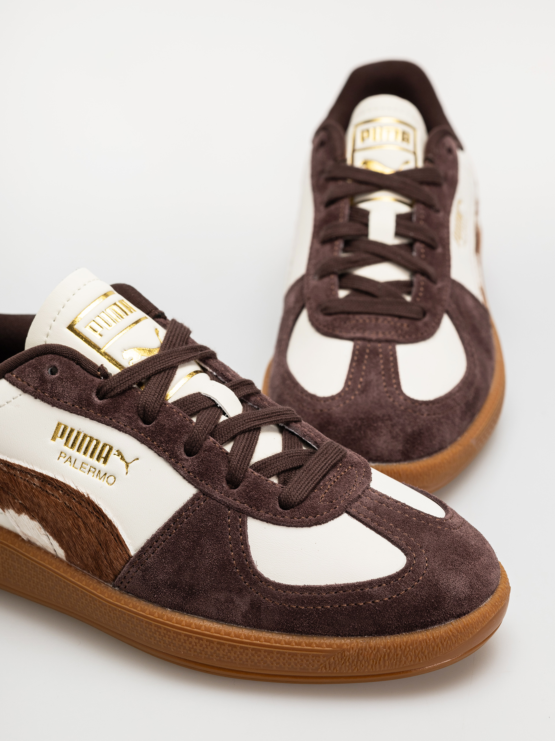 Topánky Puma Palermo Cow Wmn (warm white/chocolate brown/gum)